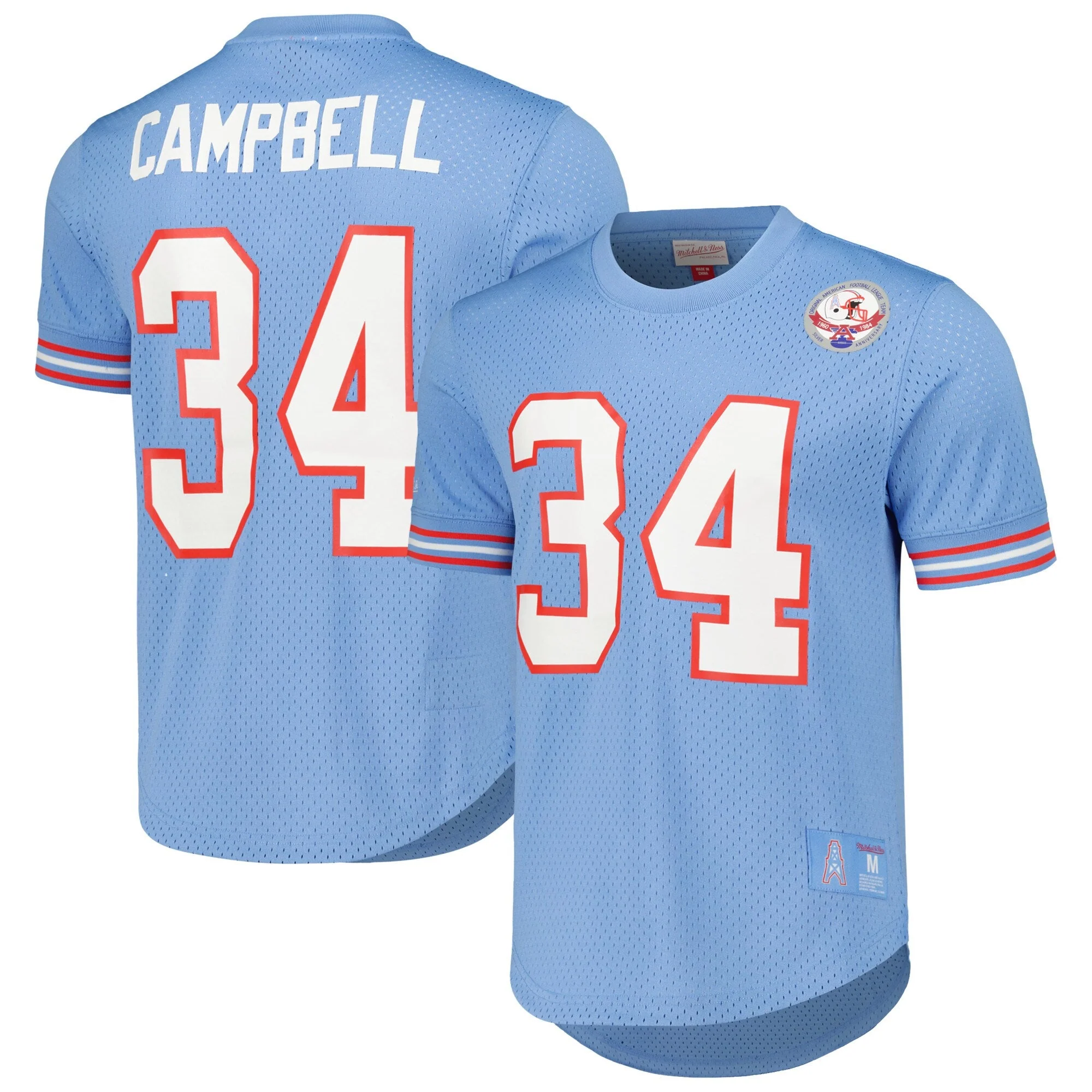 Sophisticated Mitchell Ness Men's NFL N N Mesh Crewneck Oilers 1983 Earl Campbell Jerseys Easy-to-Use