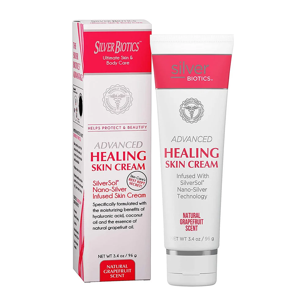 Responsible American Biotech Labs Natural Grapefruit Scent Silver Biotics Advanced Healing Skin Cream 3.4 Oz Sophisticated