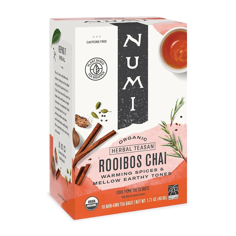 Specialty Numi Organic Herbal Tea Rooibos Chai 18 Tea Bags Elegant