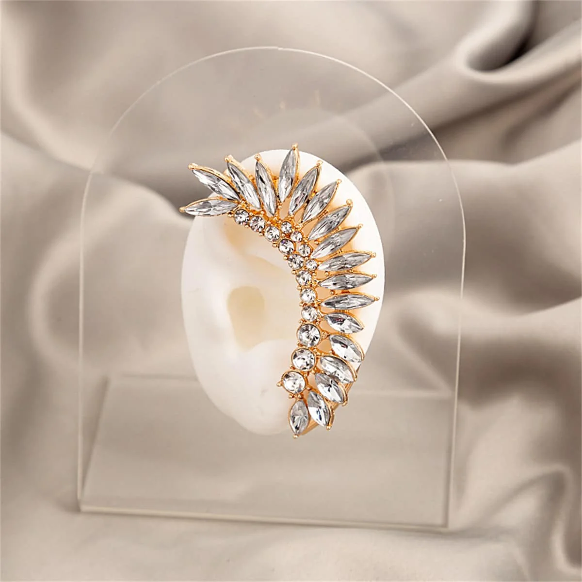 Sophisticated Cubic Zirconia Crystal Marquise-Cut Ear Climber Comfortable