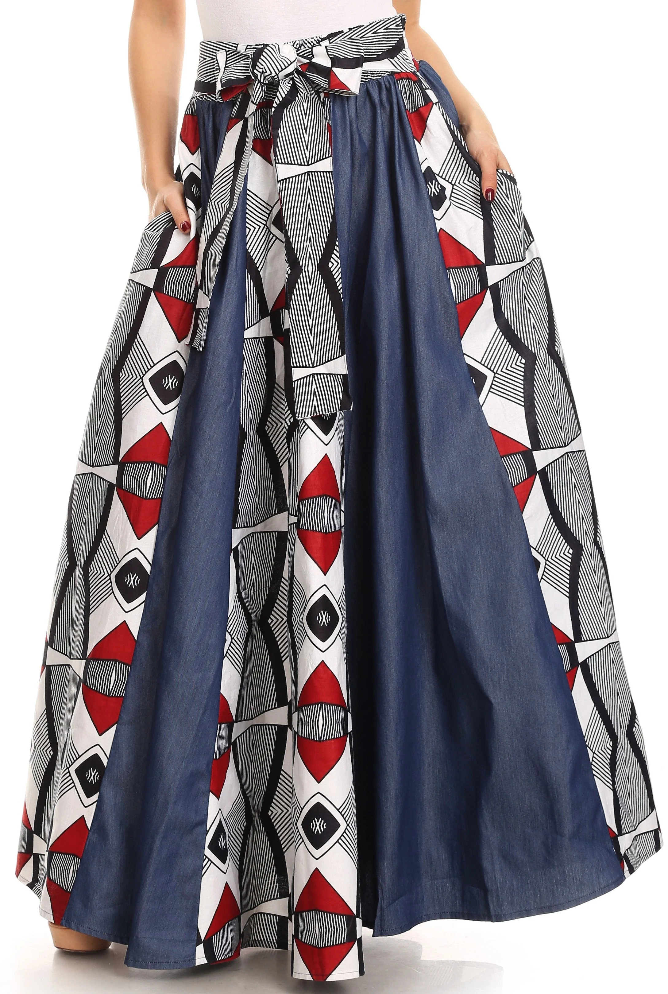 Next-Generation Sakkas Monifa Long Maxi Skirt Colorful Ankara Wax Dutch African Skirt Gorgeous Enhanced