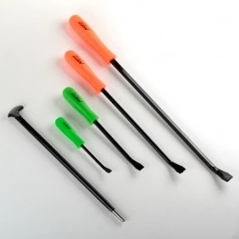 Secure 5 Piece Mechanic's Prying Steel Metal Pry Bar Tool Set Kit Minimalist