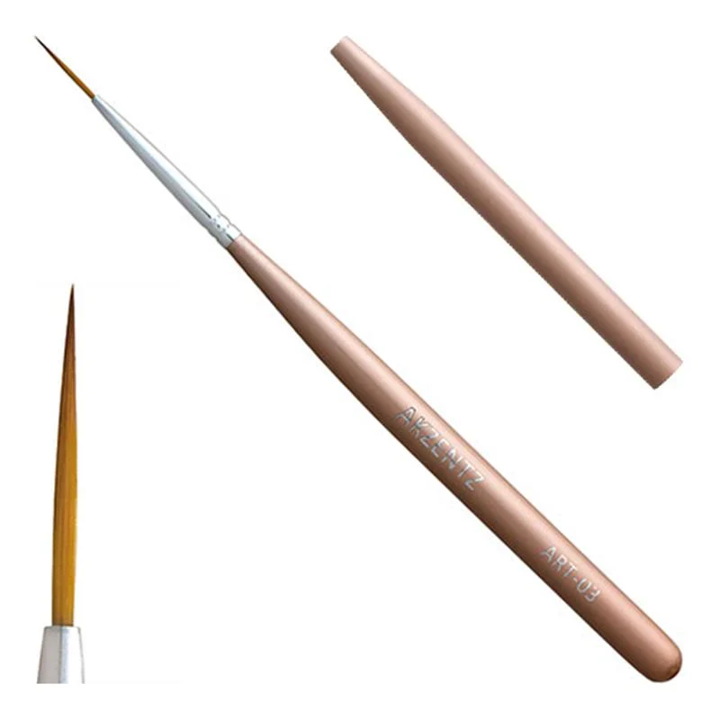 Classic Long Gel Art Liner Brush 3 - 15mm Akzentz Art Brushes Consistent