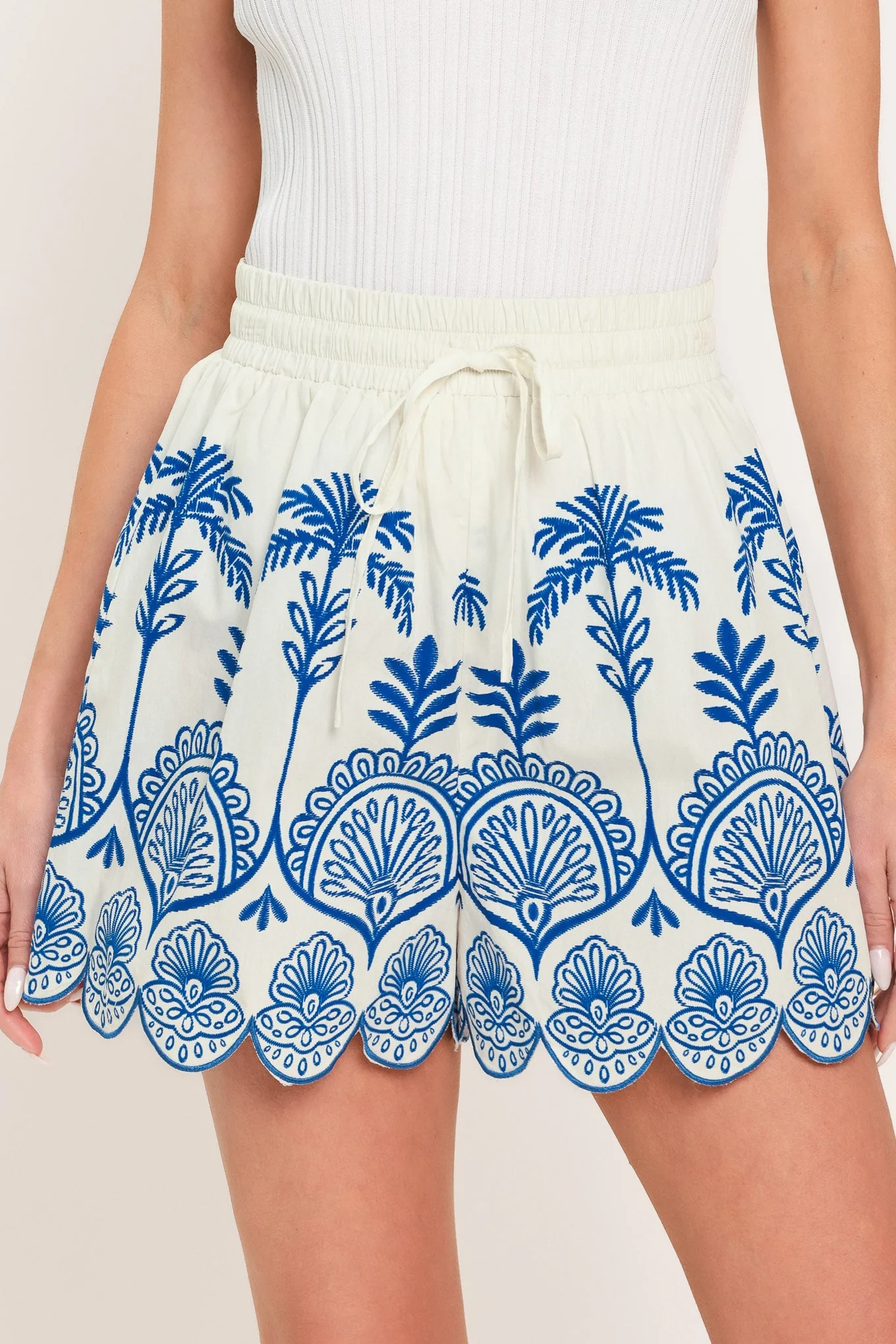 Consistent Coastline Palm Woven Shorts Crafted
