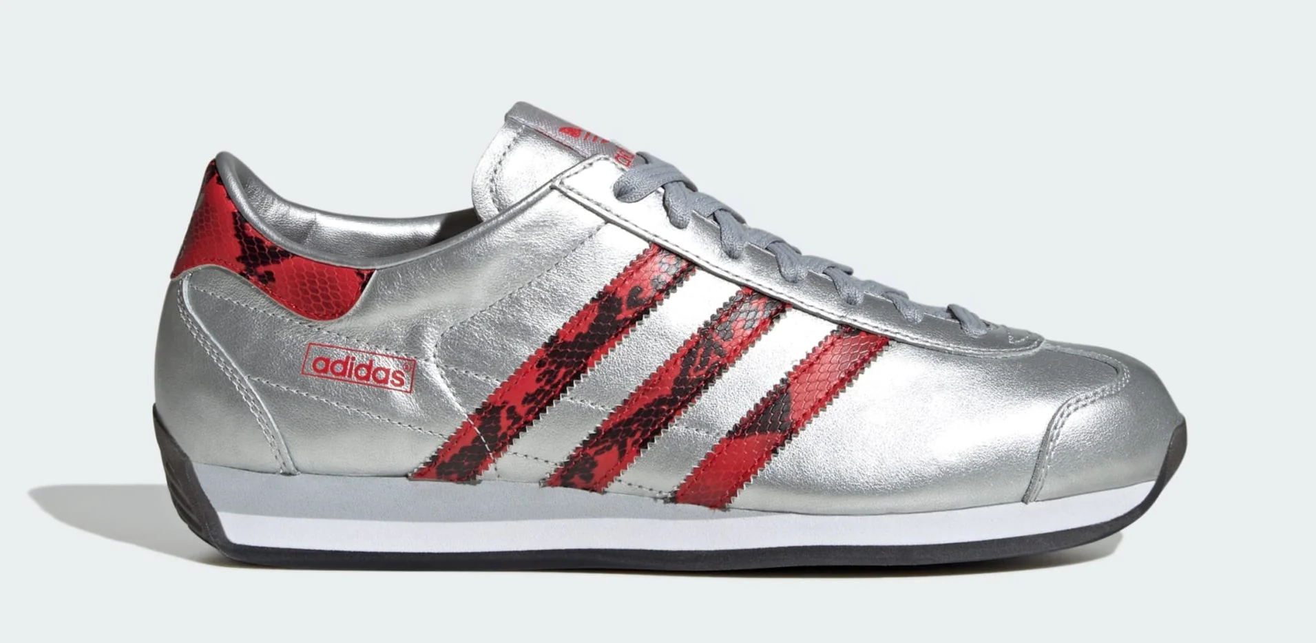 Refined adidas Men's Country Japan 'Silver Metallic Better Scarlet Core Black' Sneakers Breathable