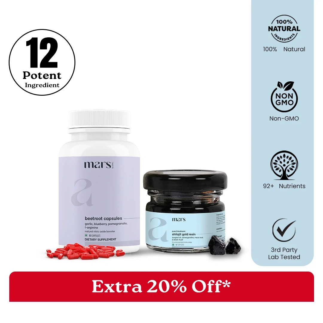 Lightweight Mars Nitric Gold Combo Mars Beetroot Nitric Oxide Booster Mars Pure Himalayan Shilajit Gold Resin Smart
