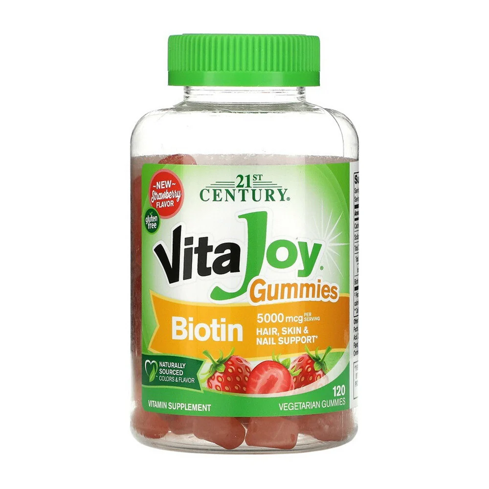 Crafted 21st Century Vita-Joy Biotin 5000 mcg Gummies Strawberry 120 Ea Genuine