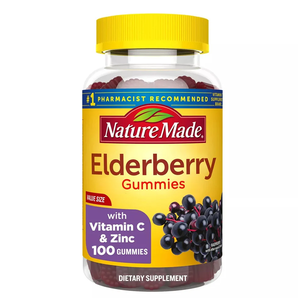 Superior Nature Made Elderberry With Vitamin C And Zinc For Immune Support Gummies Raspberry 100 Ea Practical