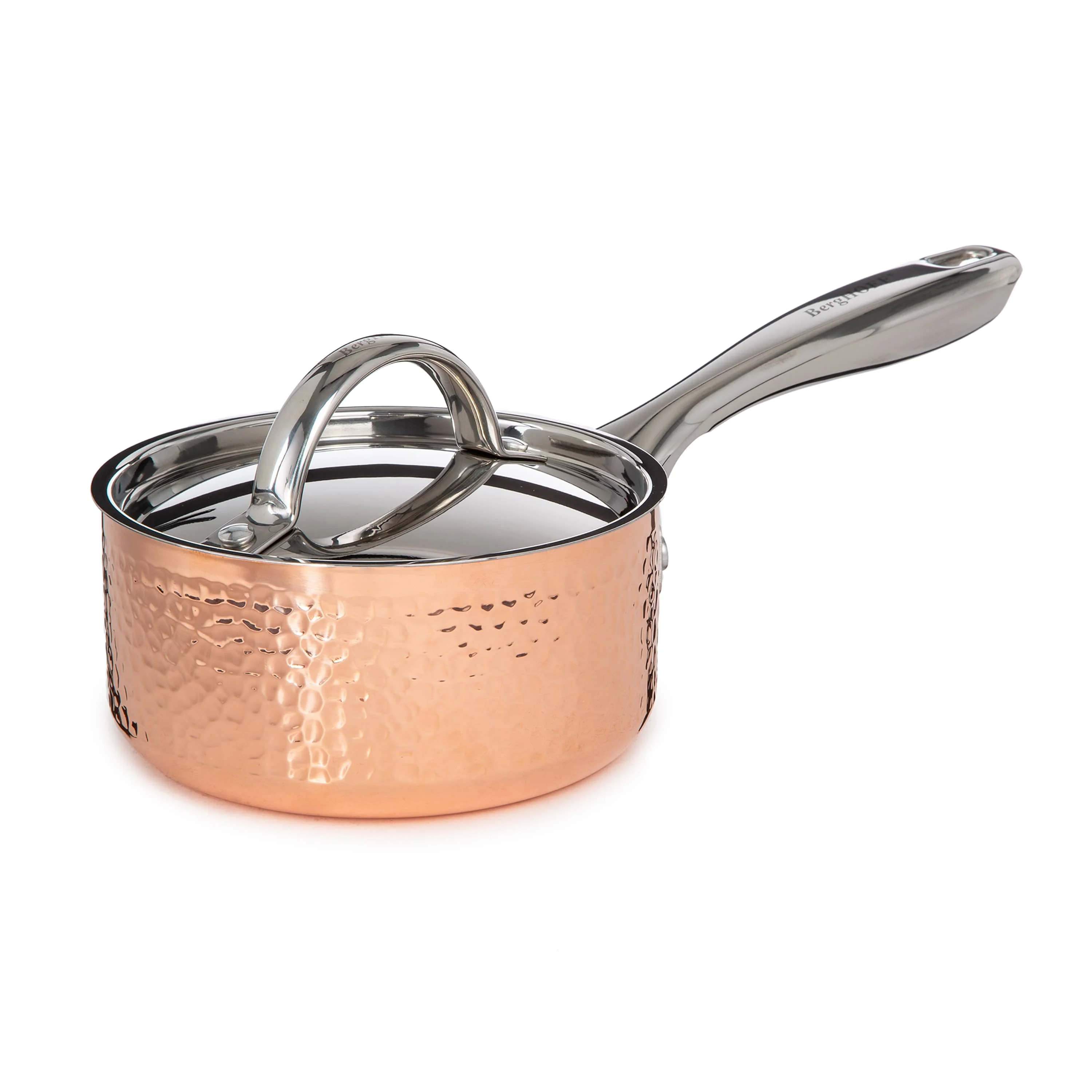 Smart BergHOFF Vintage Tri-Ply Copper 5.5 Saucepan 1qt. with Lid Hammered Premium Material
