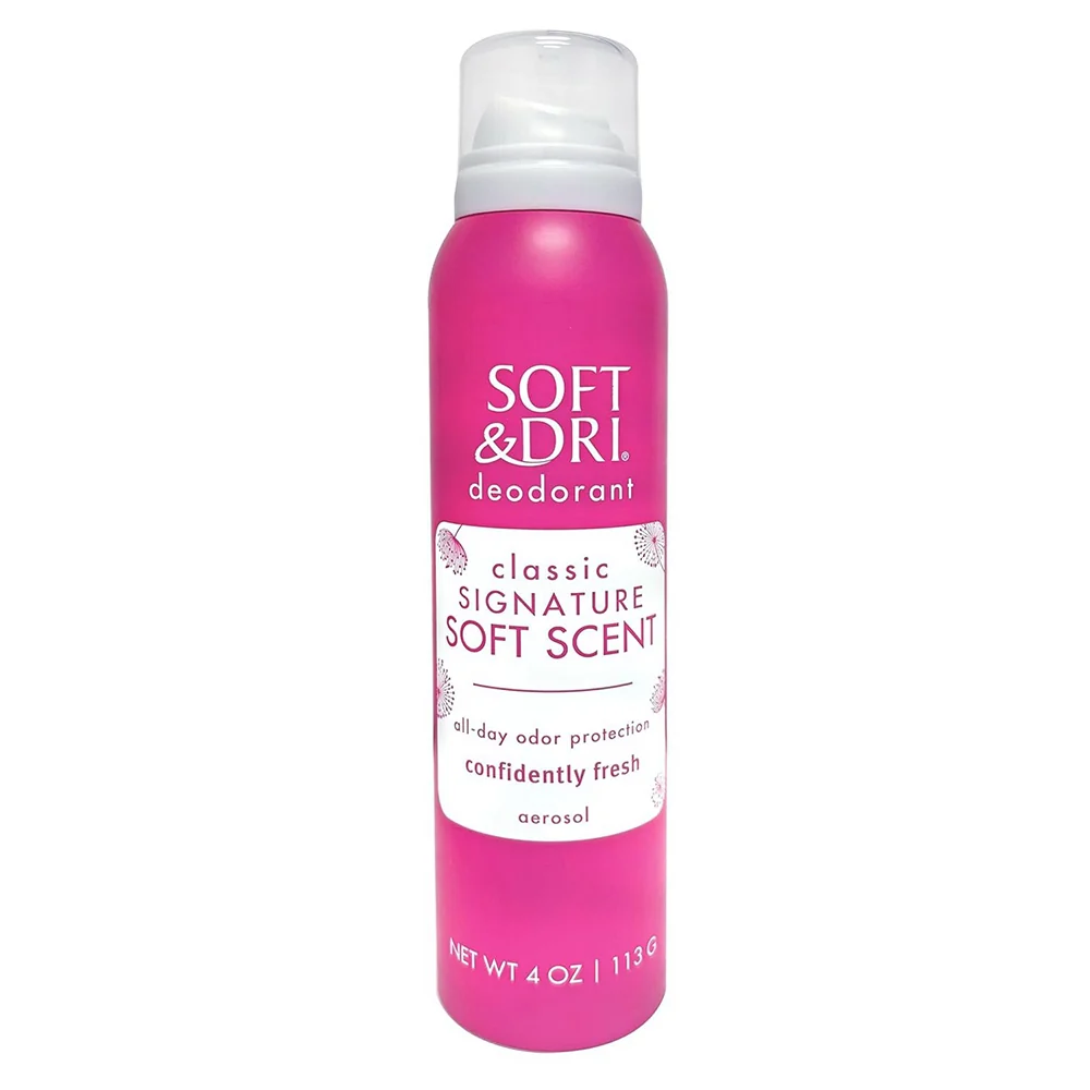 Modern Soft and Dri Classic Signature Soft Scent Deodorant Spray Long Lasting Odor Protection 4Oz 113g Reusable