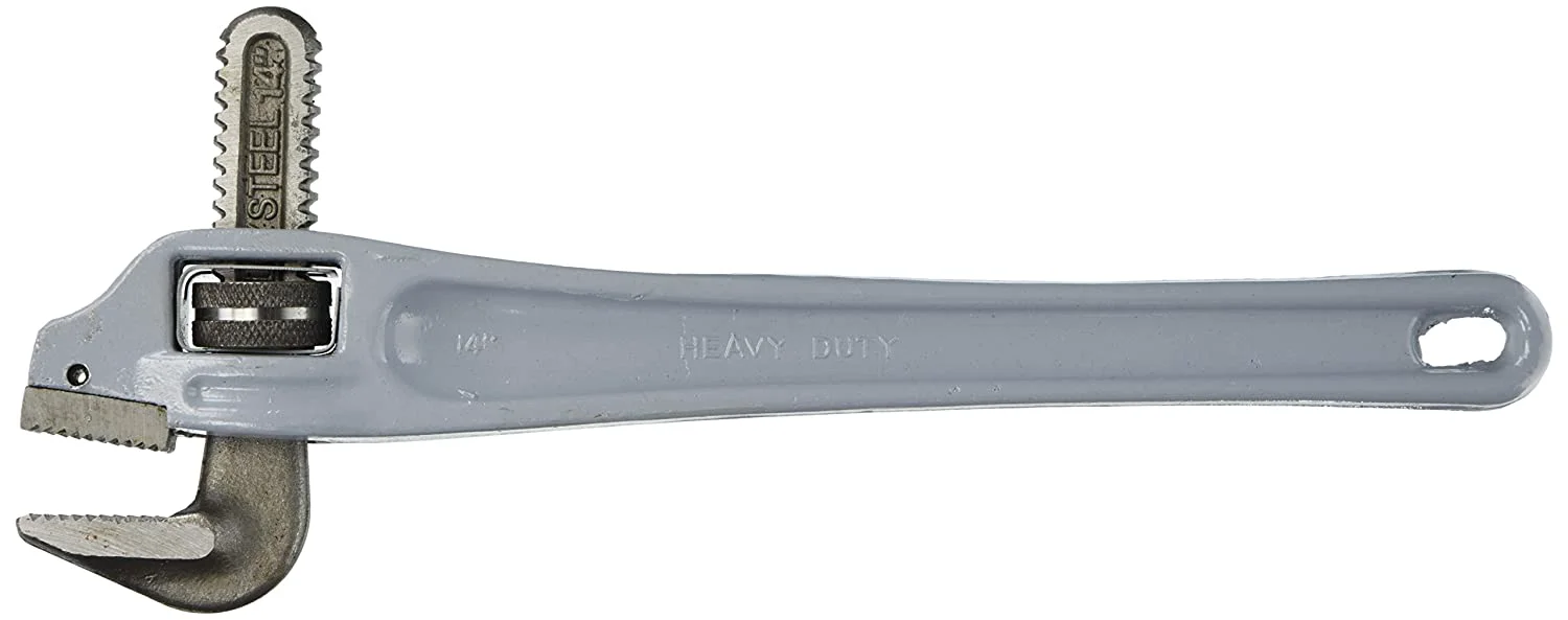 Safe 14 Inch 90 Degree End Aluminum Pipe Wrench Carefully Designed