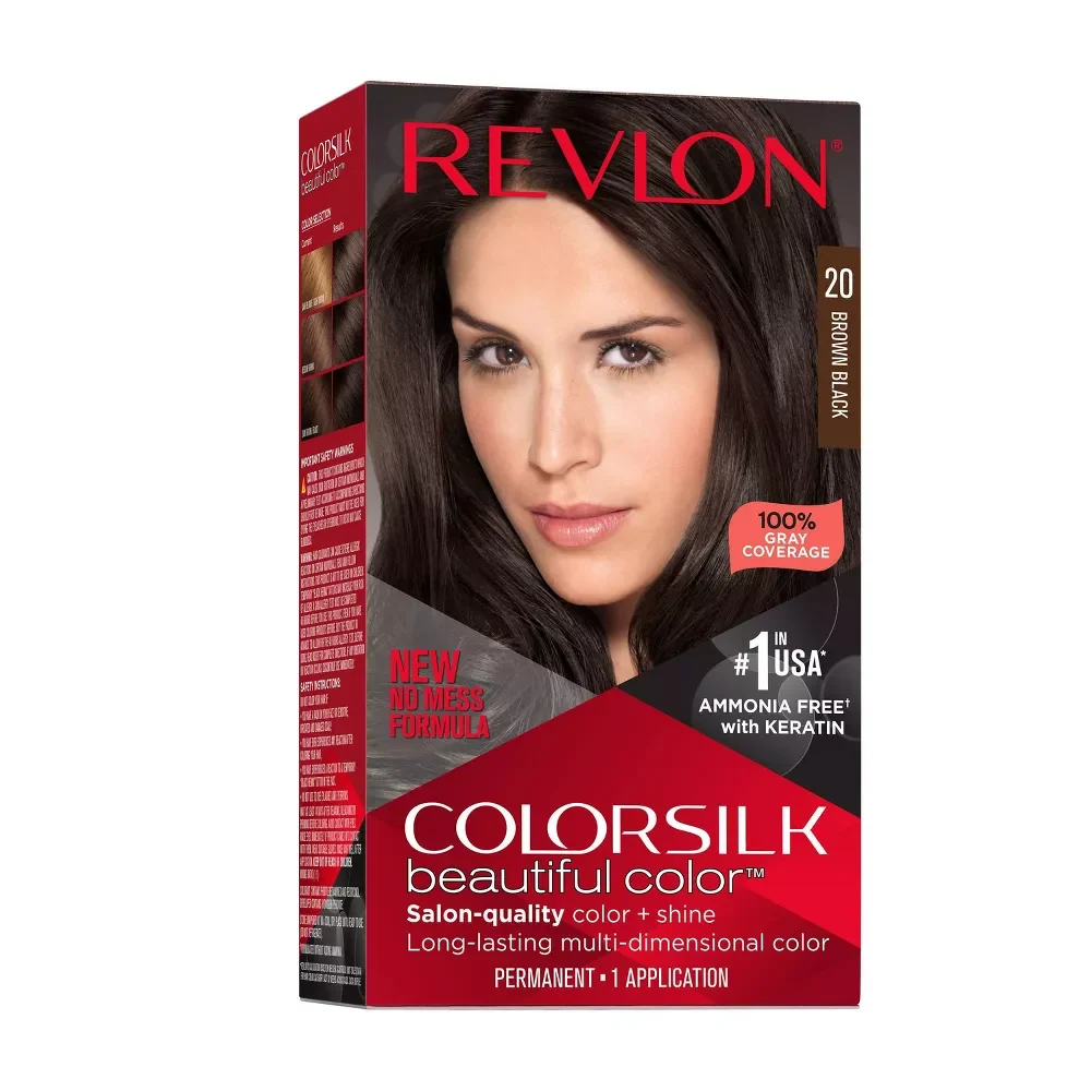 Healthy Revlon Colorsilk Beautiful Color Permanent Hair Color 20 Brown Black 4.4 Oz Refined