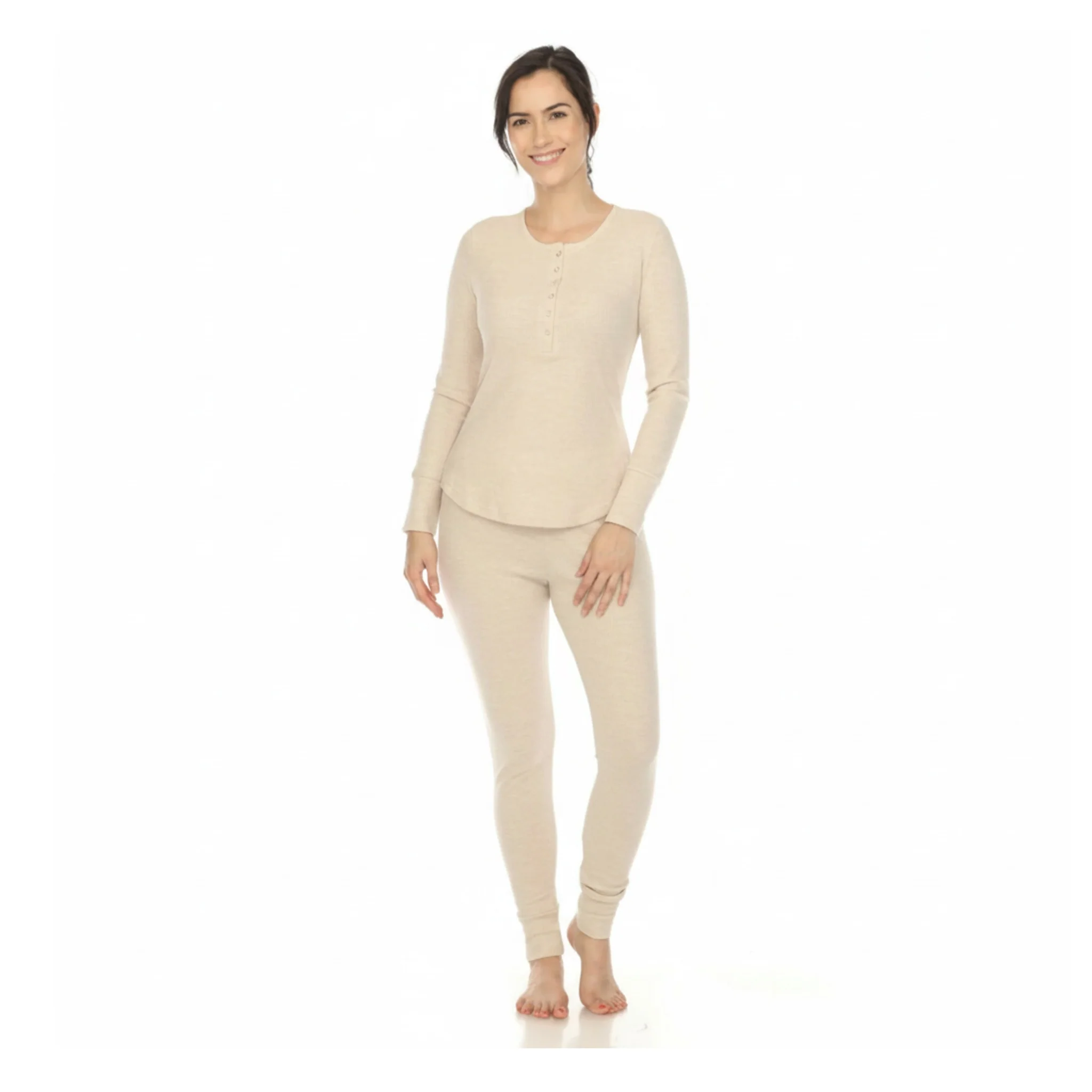 Carefully Designed White Mark Women's Waffle Pajama Set Top-Quality
