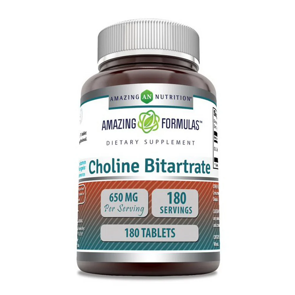 Green Nutrition Formulas Choline Bitartrate 650 Mg Tablets 180 Ea Authentic