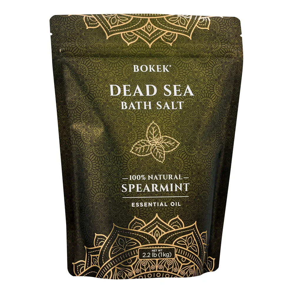 Prestigious Bokek Natural Dead Sea Bath Salt with Spearmint Essential Oil 2.2 Lb User-Friendly