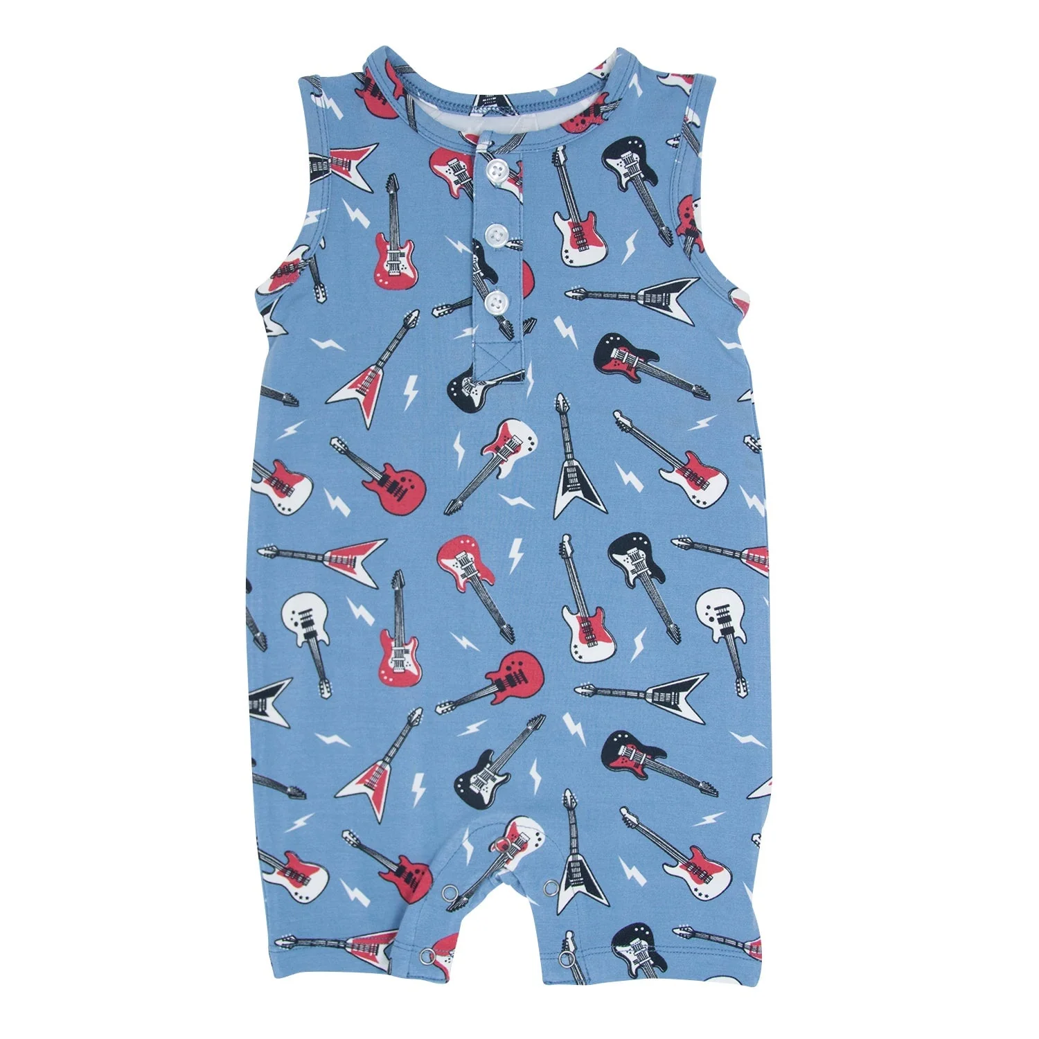 Outstanding Tank Romper - Rock N Roll Blue Responsible