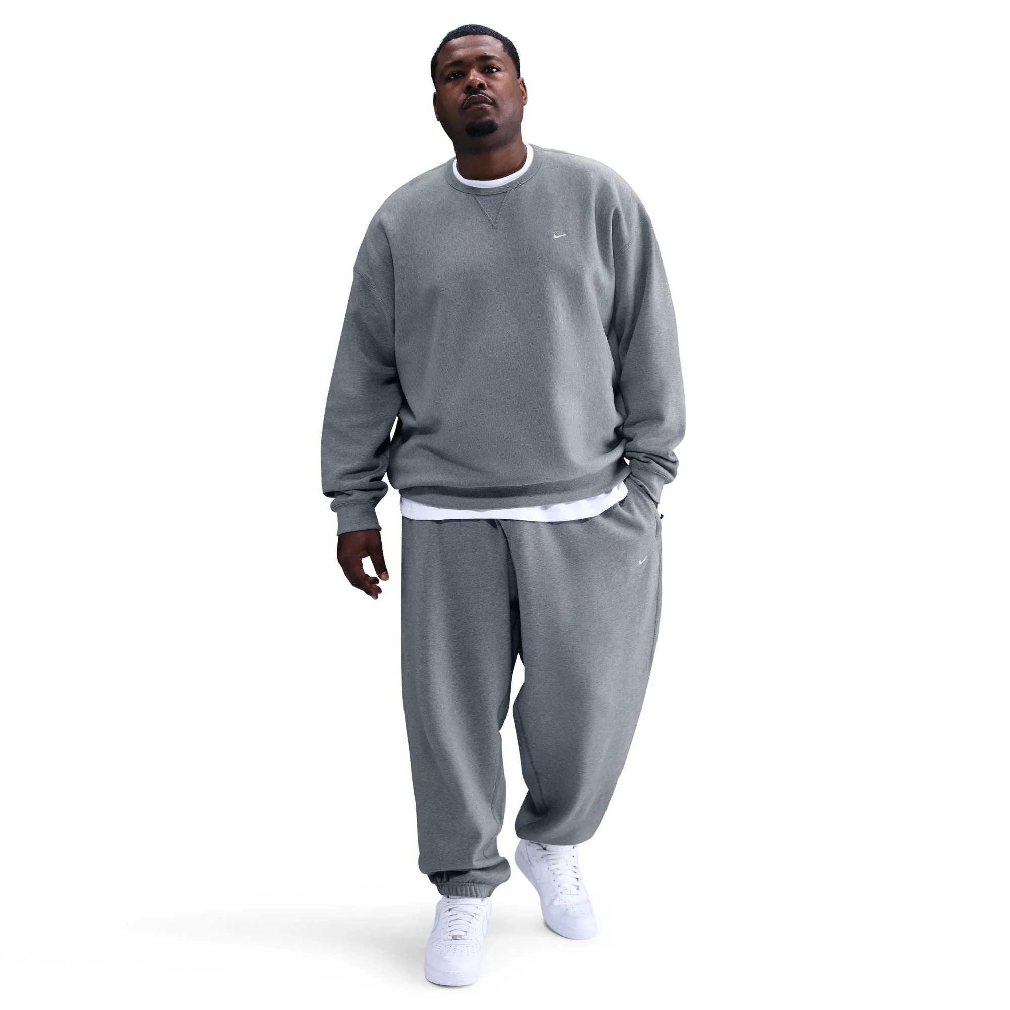 Elegant Nike Mens Heavyweight Solo Swoosh Crewneck - Dark Grey Durable