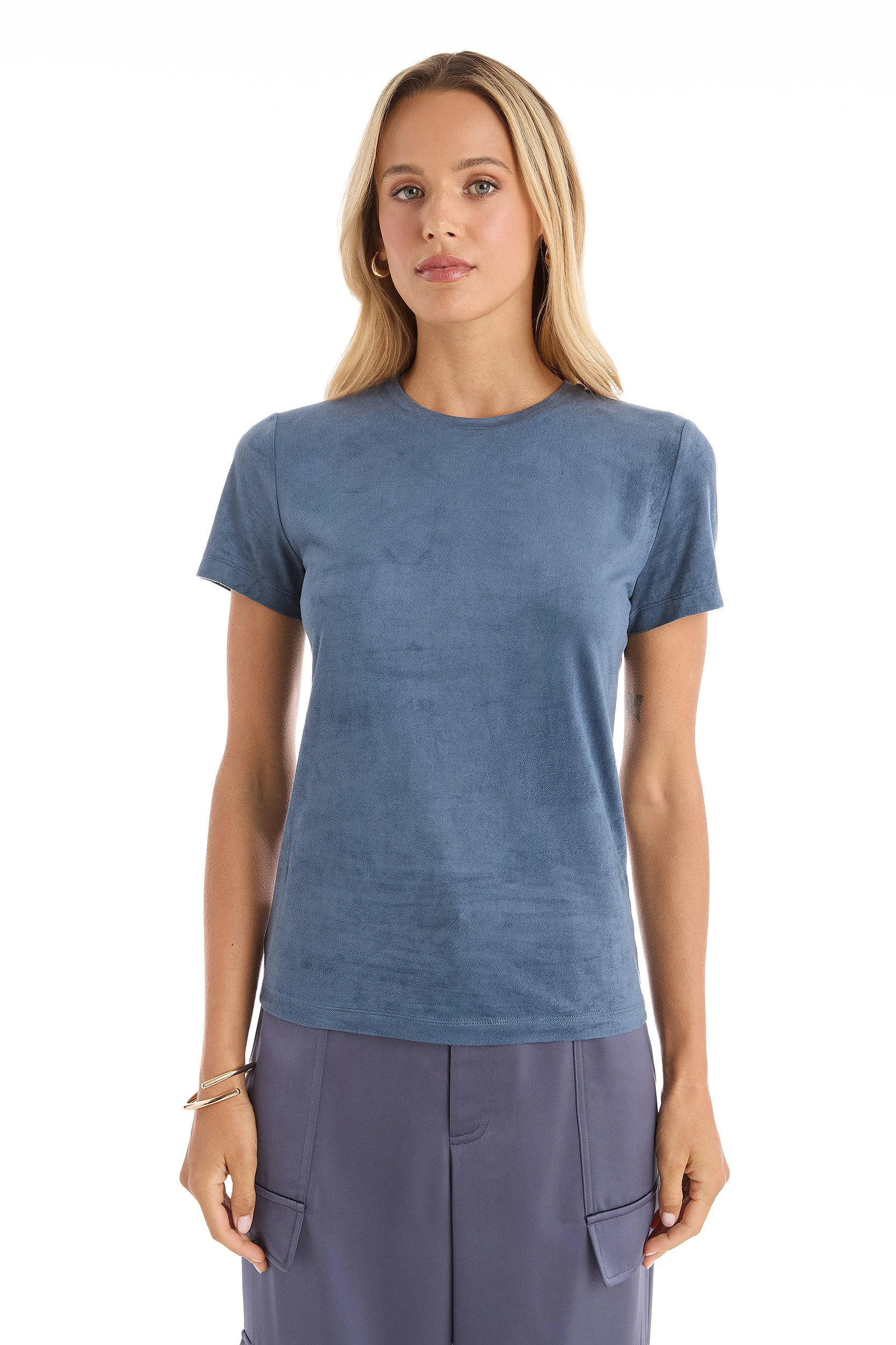 Superior Amaya Suede T-Shirt - Blue Fast