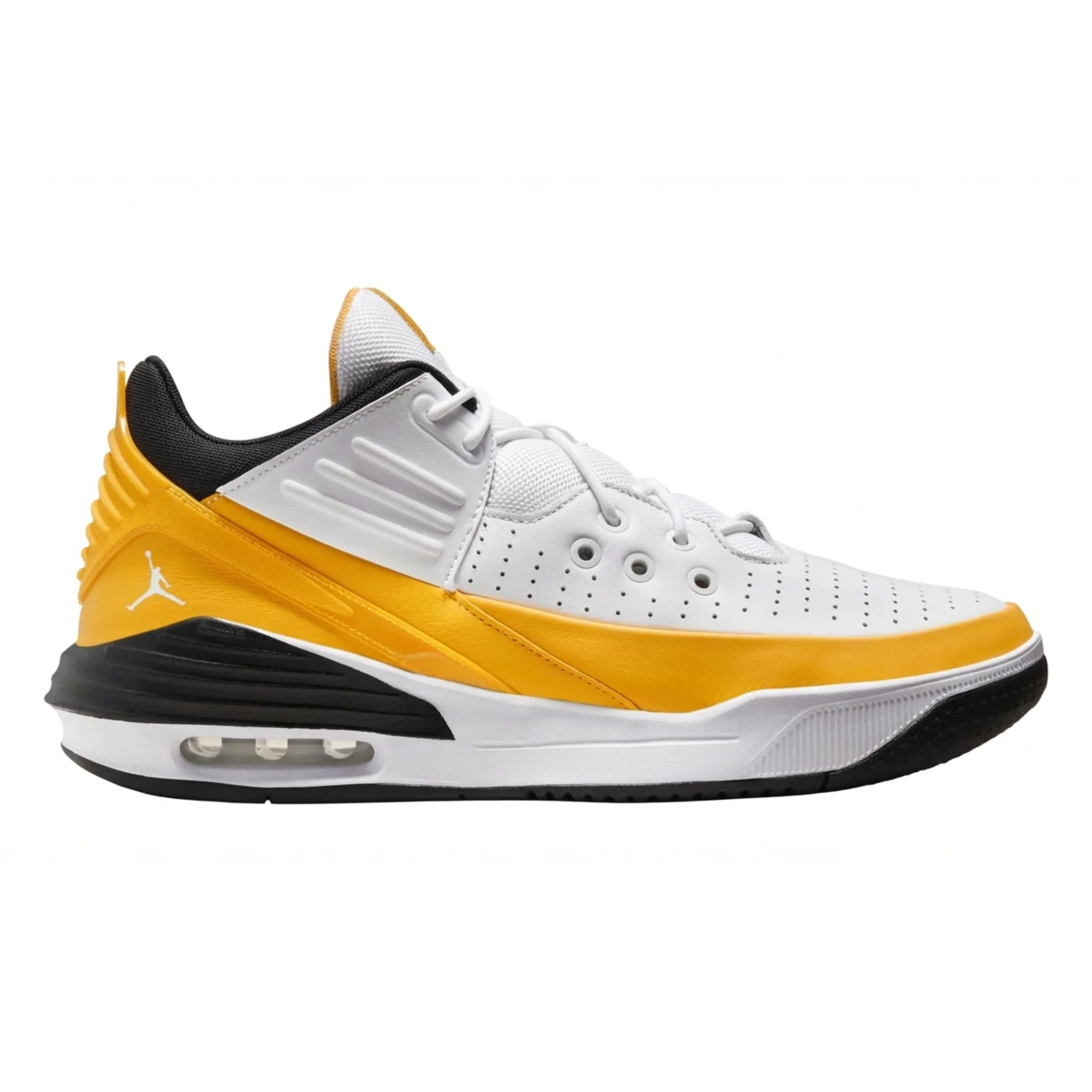 Professional Air Jordan Men's Max Aura 5 'White Yellow Ochre' Sneakers Long-Lasting