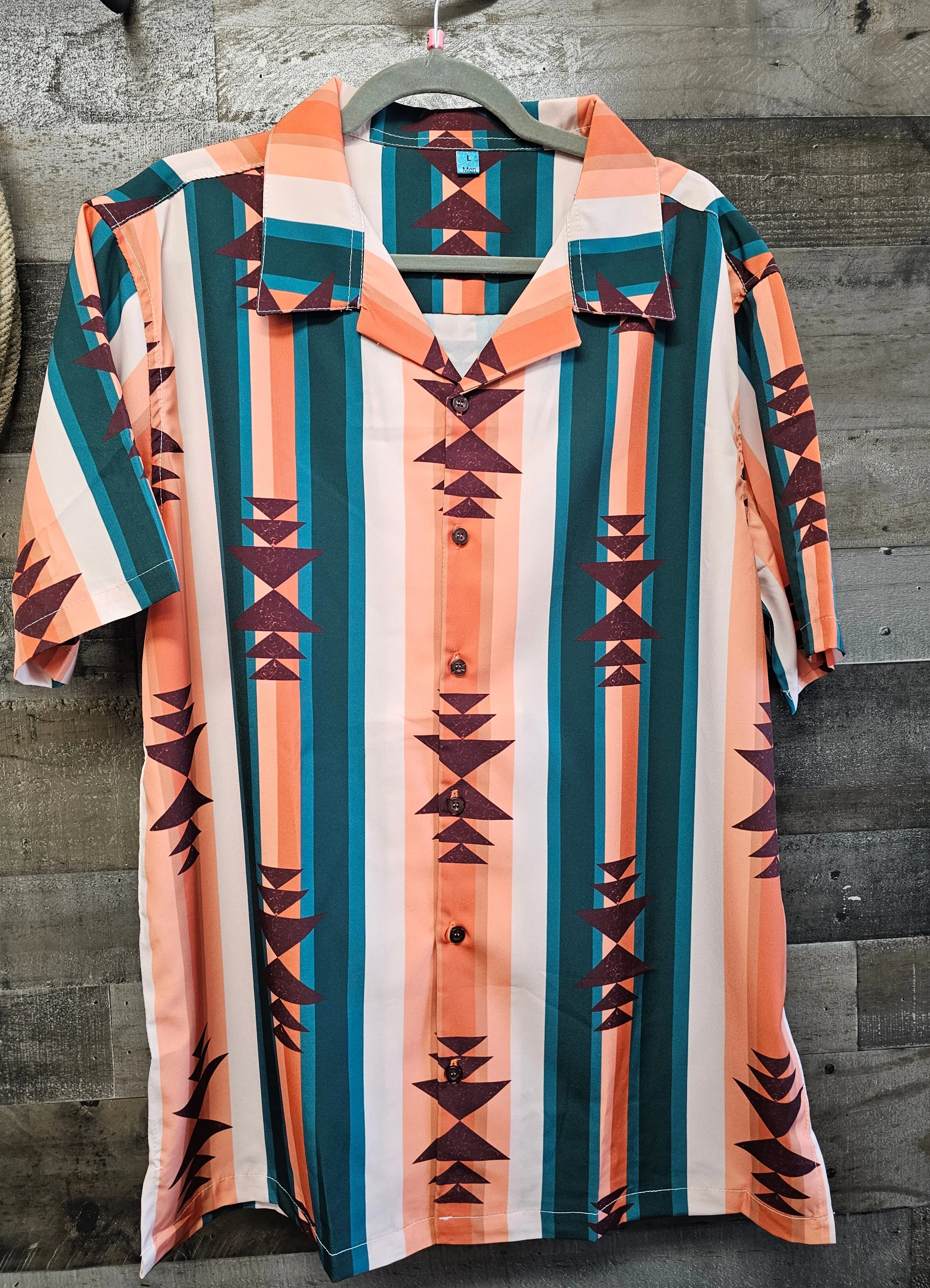 Superior Cocoa Aztec Men's Western Camp Shirt World-Class