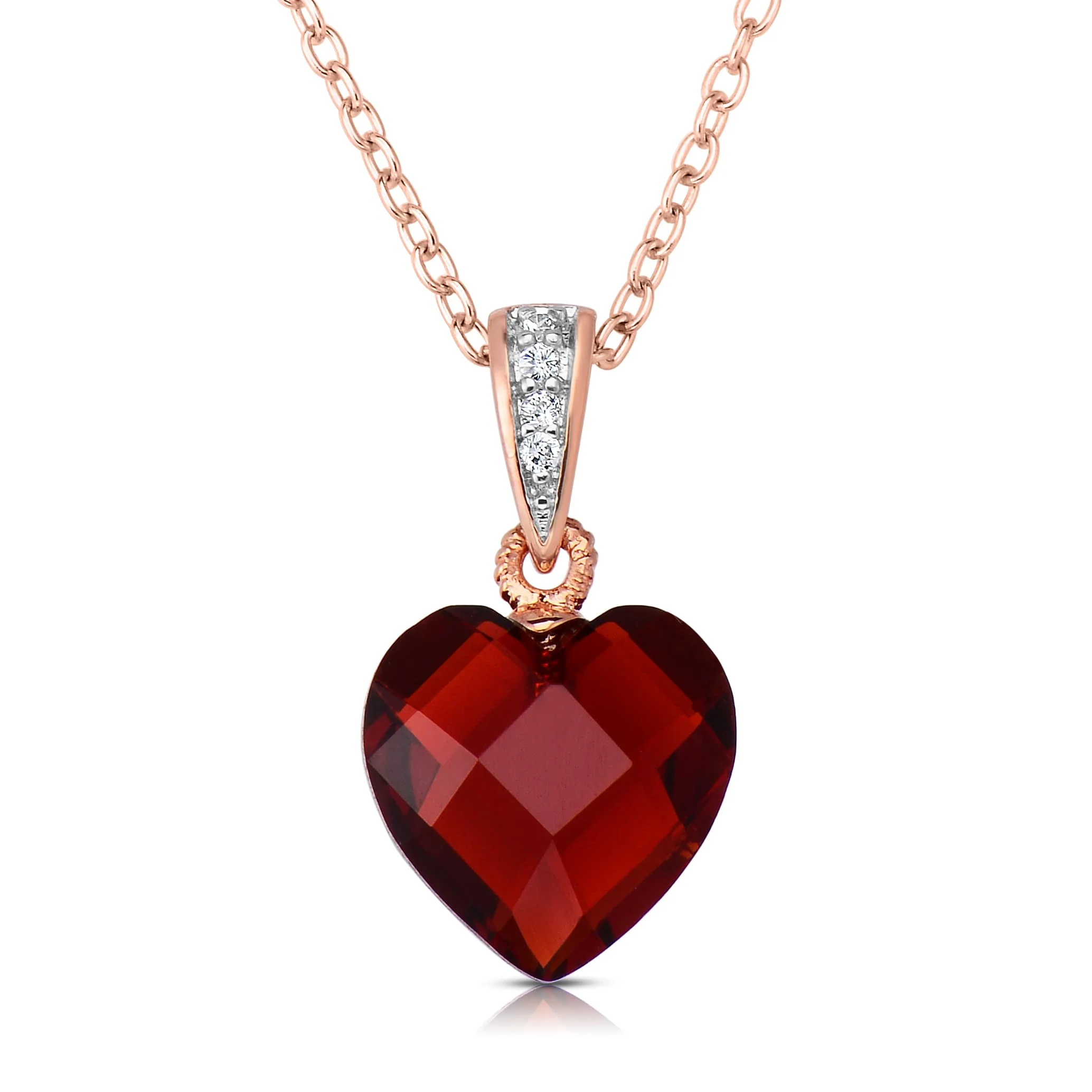Trusted Sterling Silver Red Cubic Zirconia Heart-shape Necklace Powerful
