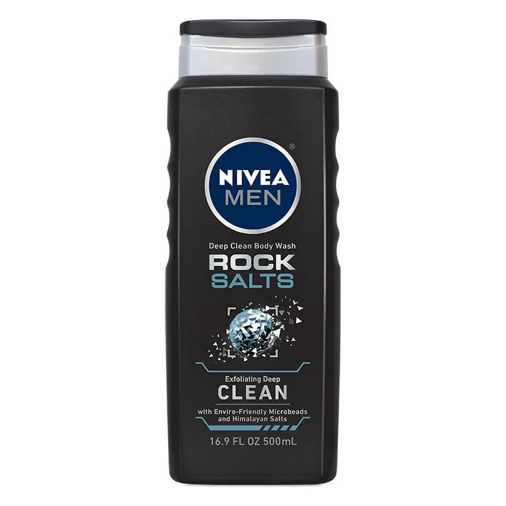 Long-Lasting Nivea Men Deep Clean Body Wash Rock Salts Clean 16.9 Oz Functional