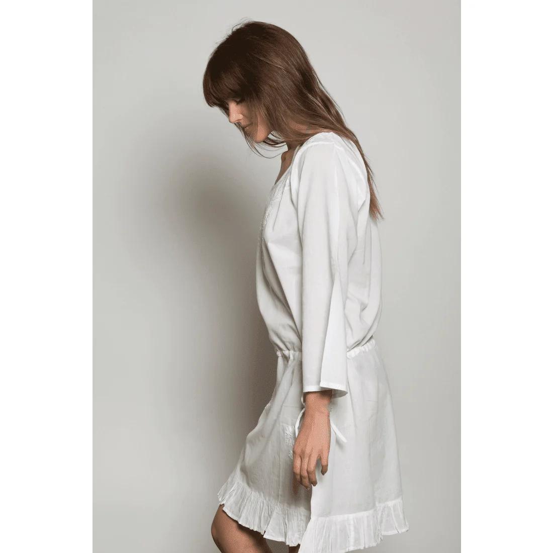 Next-Generation La Chic Women's Embroidered Cotton Drawstring Coverup Original Design