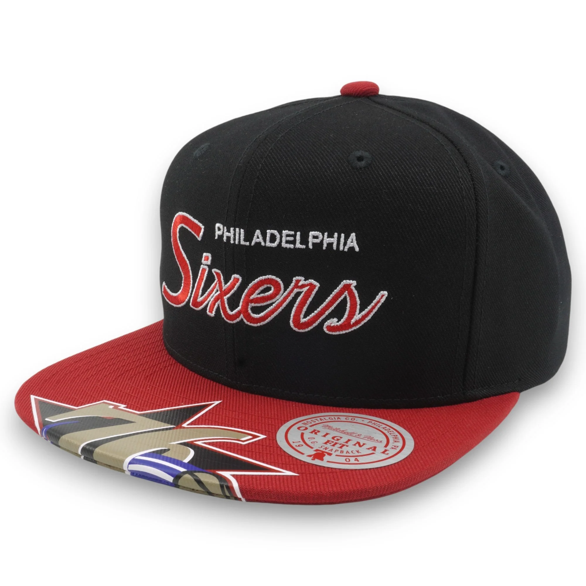 Casual Mitchell Ness Men's NBA Big Mouth Snapback Hwc 76Ers Snapback Caps Exceptional
