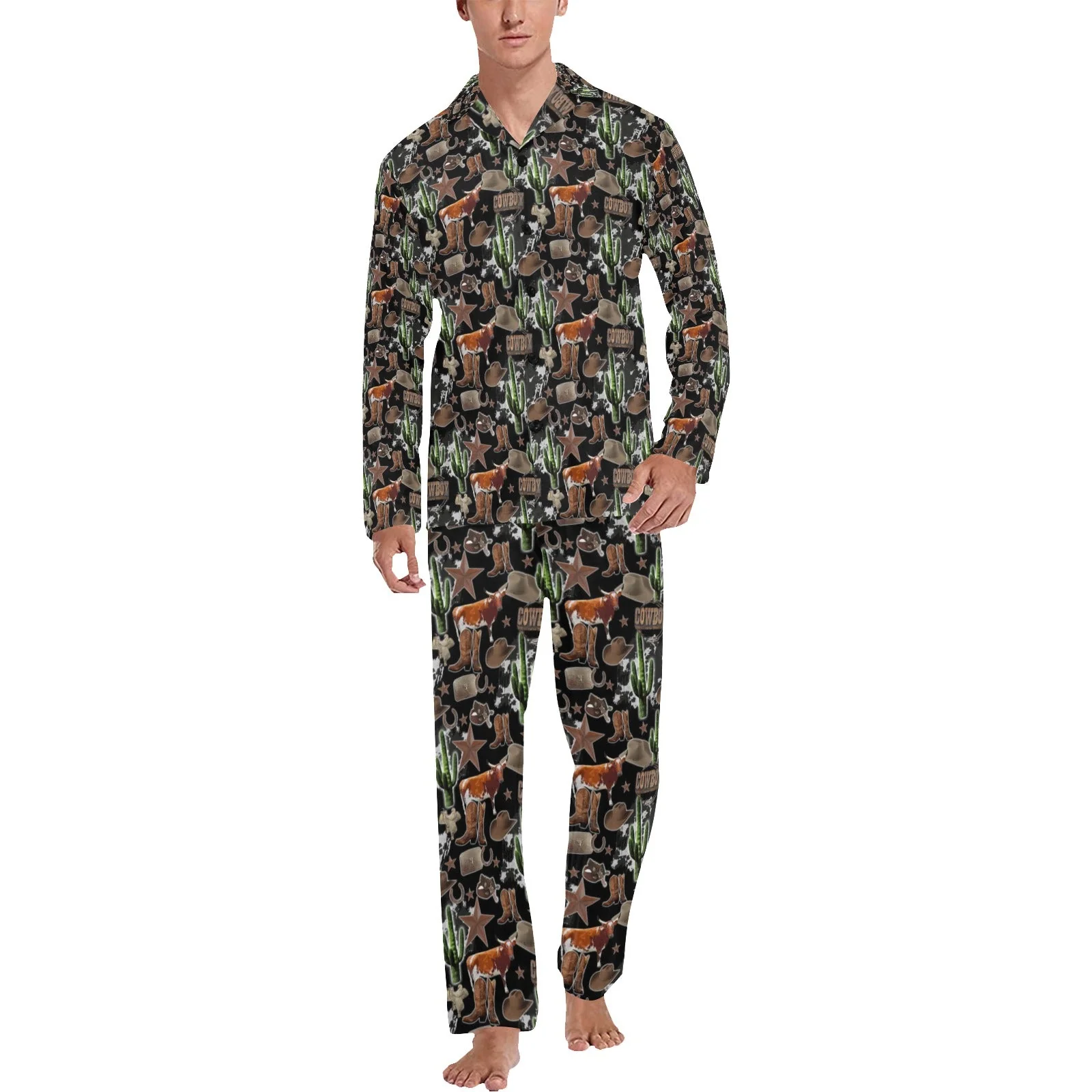 User-Friendly Longhorn Ranch Men's Western Pajama Set Reliable