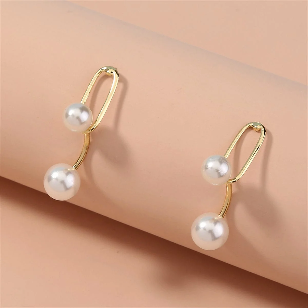 Crafted Pearl Goldtone Double Drop Earrings Official