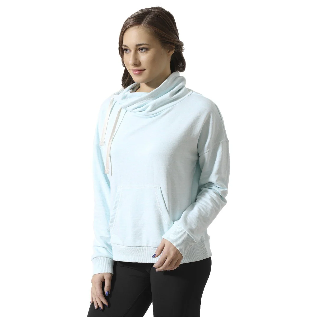 Fine Crafted Reebok Women's Elements Marble Cowl Neck Sweatshirt Green