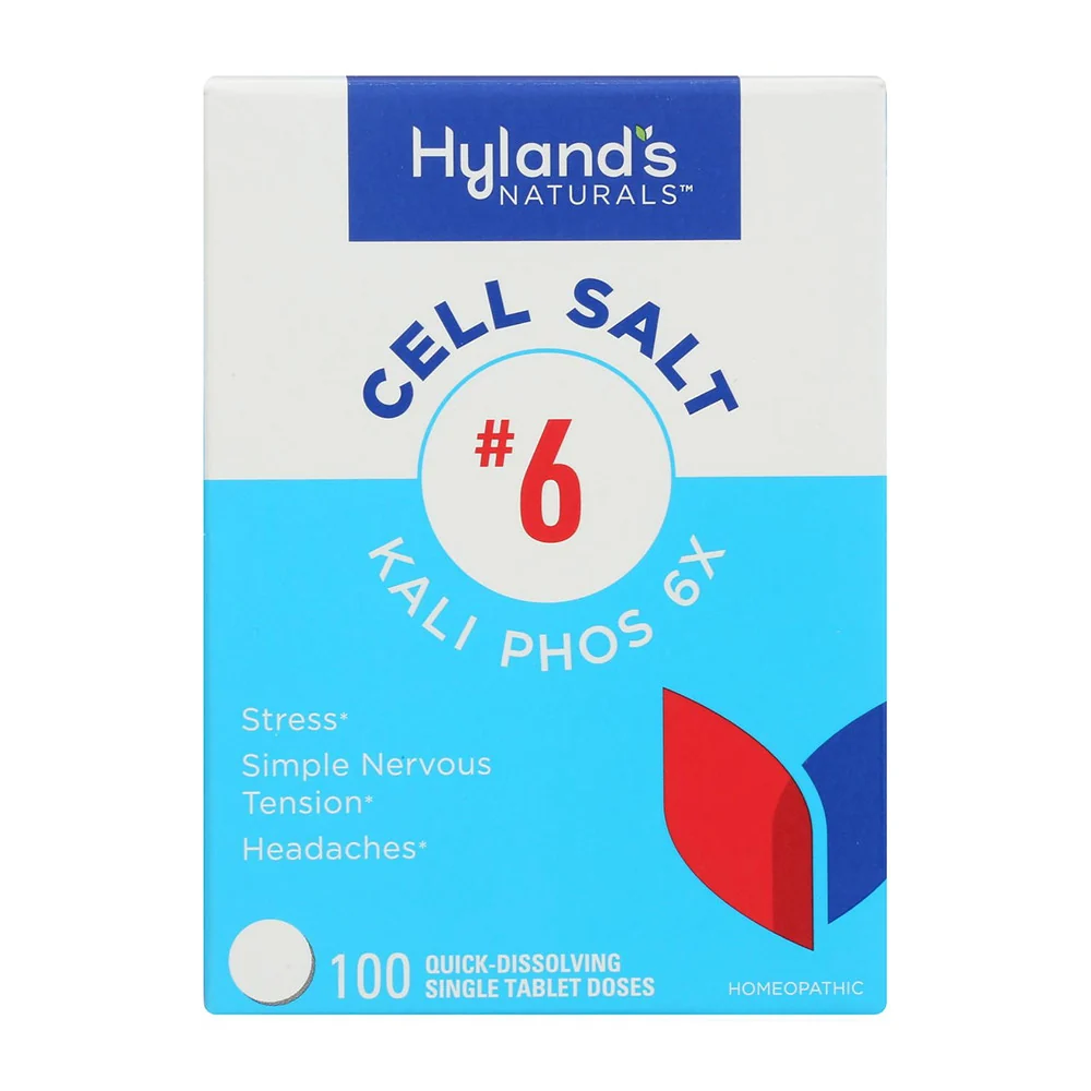 Advanced Hylands Naturals Kali Phos 6X Cell Salt Tablets Headaches and Simple Nervous Tension 100 Ct Enhanced