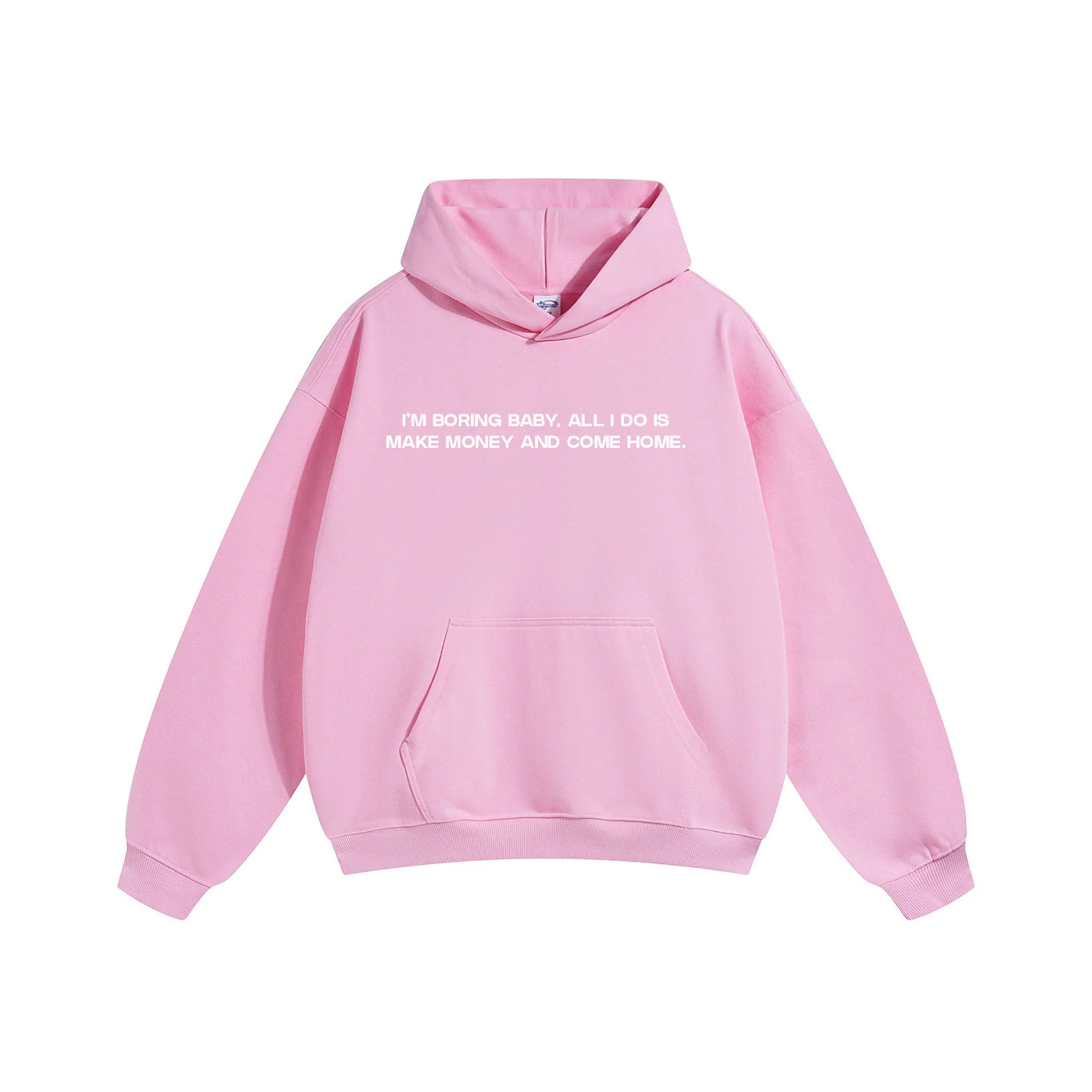 Certified Compliments I'm Boring Baby Pink Hoodie Breathable