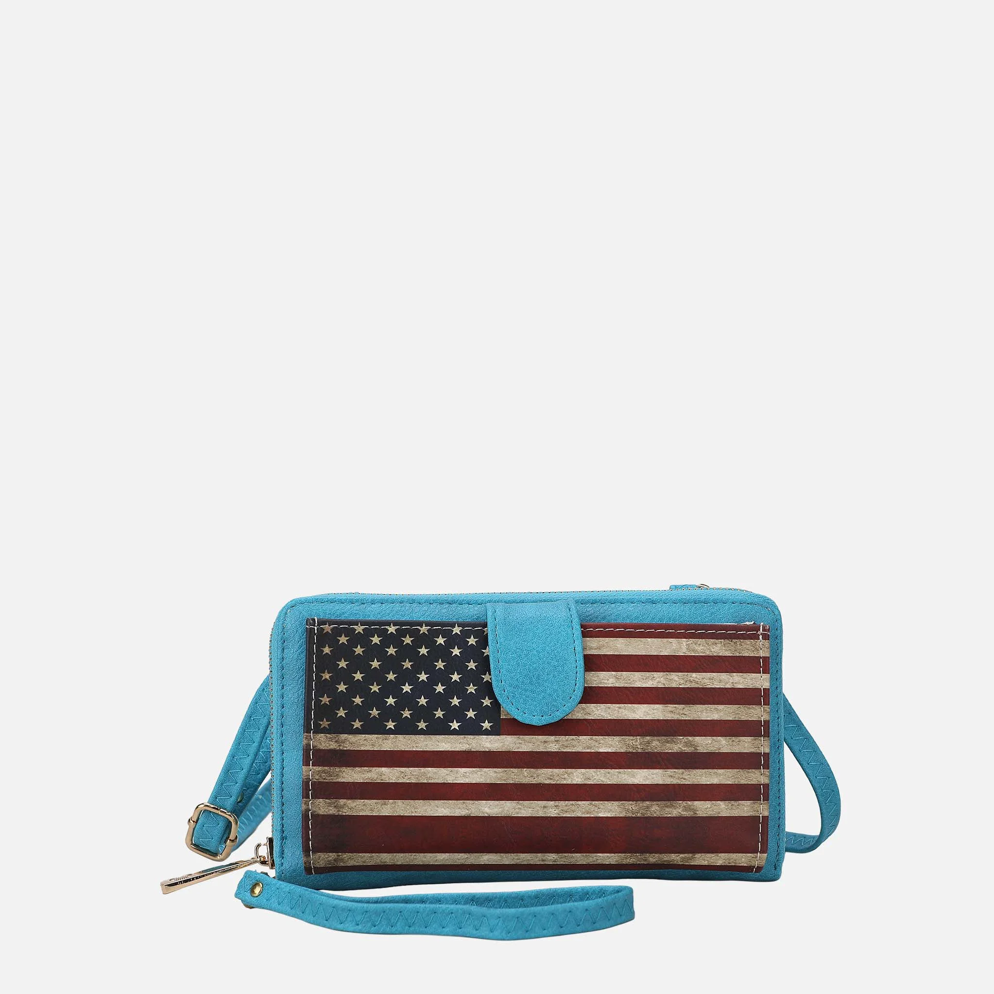 Minimalist MKF Collection by Mia K. - Kiara Printed Flag Phone Crossbody Bag Elegant