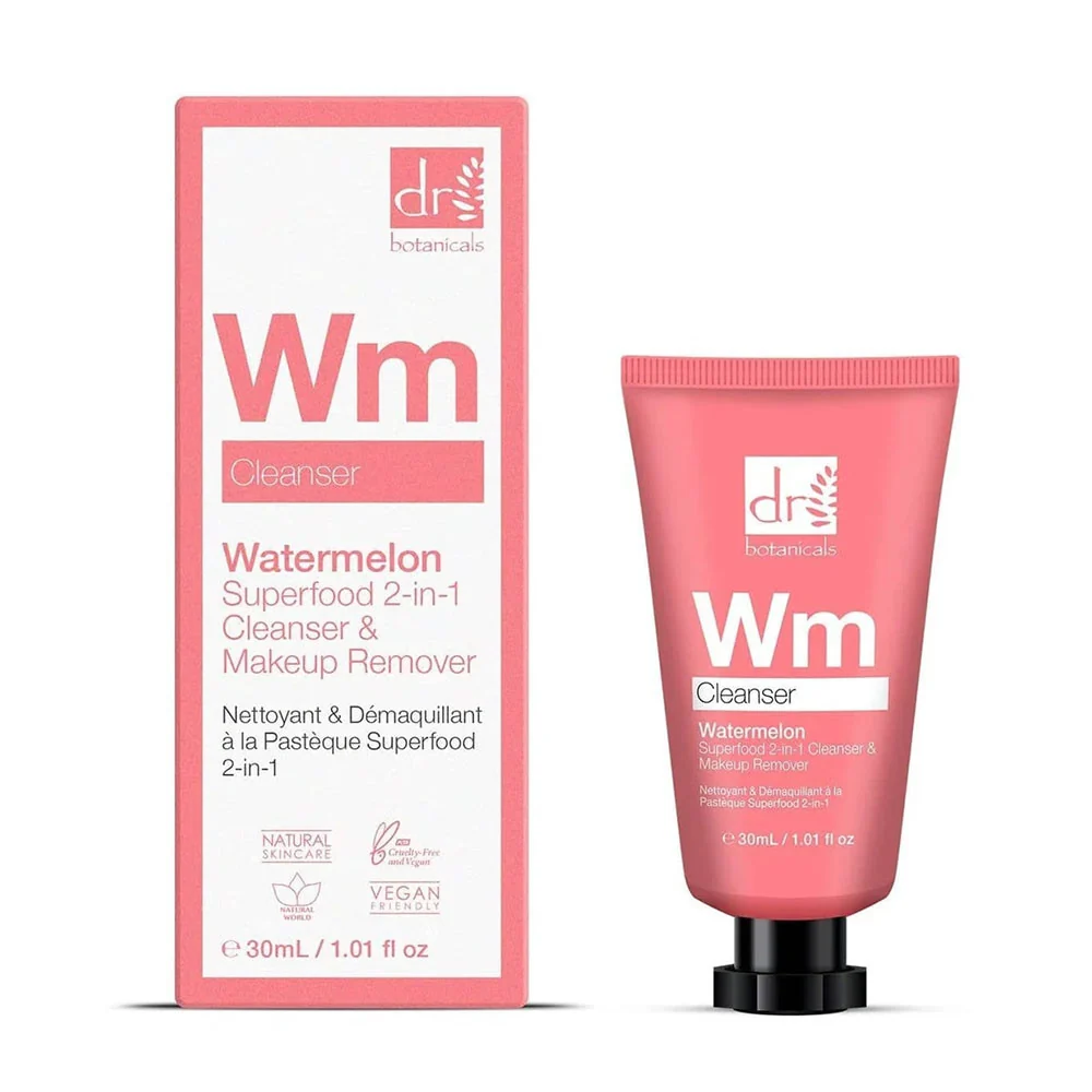 Exceptional Dr Botanicals Watermelon Superfood 2-In-1 Cleanser and Makeup Remover 1.01 Oz High-End