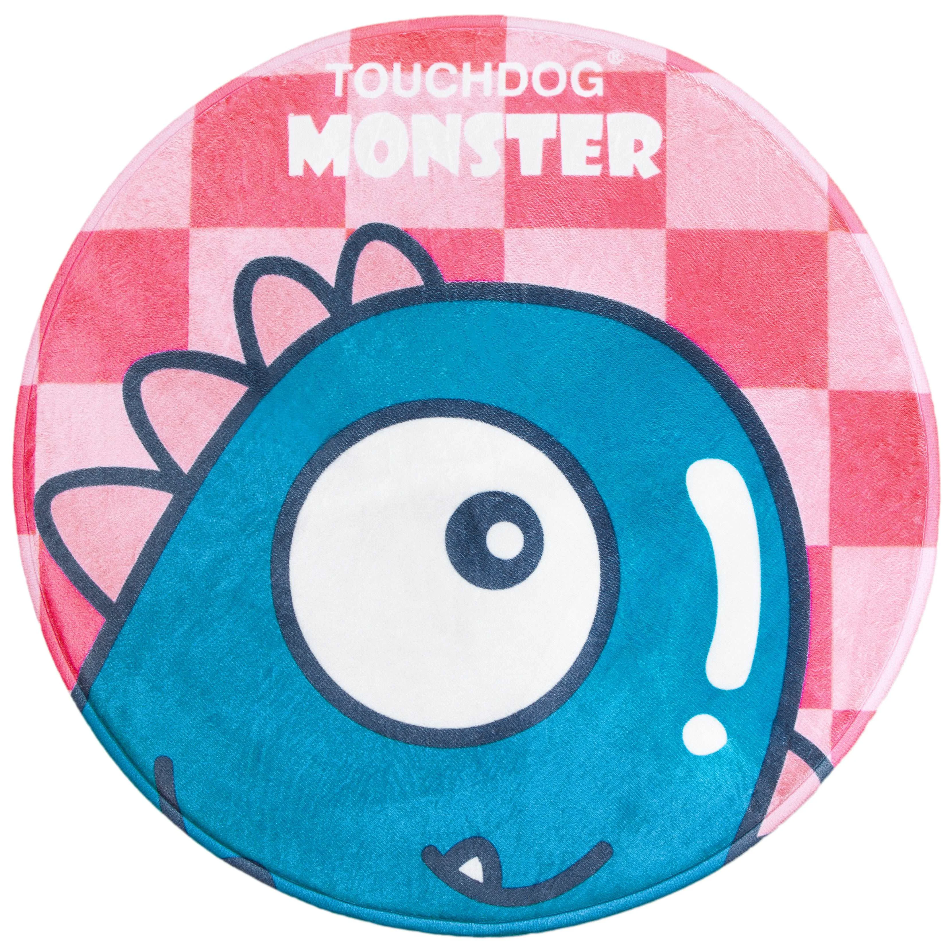 Superior Pet Life Touchdog Cartoon Shoe-faced Monster Rounded Cat and Dog Mat - Aqua Monster - One Size First-Class