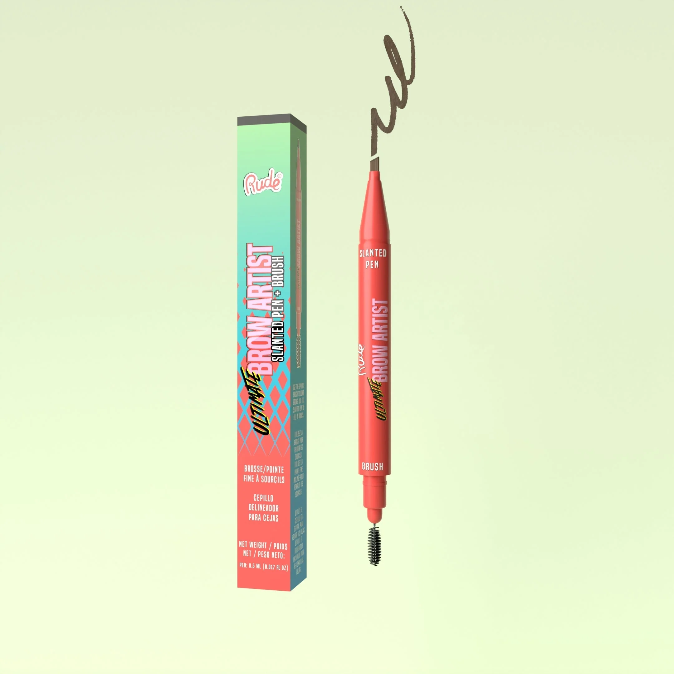 Specialty RUDE Brow Artist - Slanted Pen and Brush - Taupe by Avera Group Fast