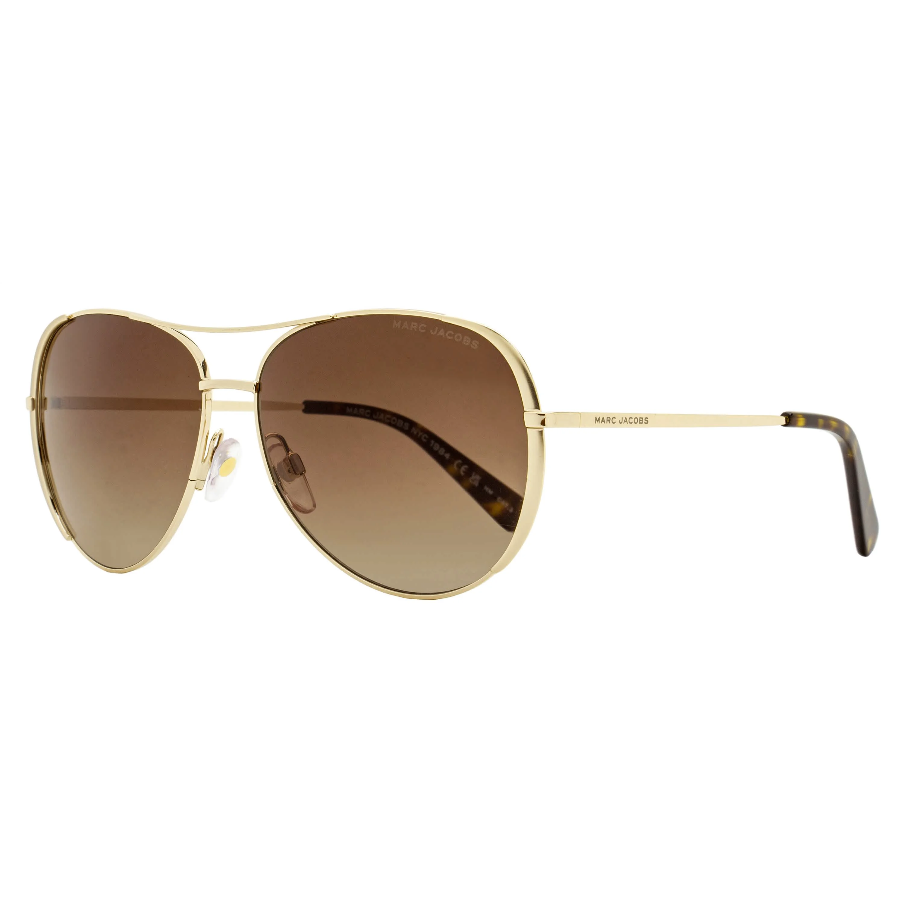 Top-Quality Marc Jacobs Rounded Pilot Sunglasses Marc 686 S 06JHA Gold Havana 59mm Traditional