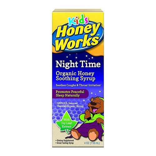 Classic Honeyworks Kids Honey with Ivy Leaf Soothing Syrup Nighttime Liquid 4 Oz Artisan