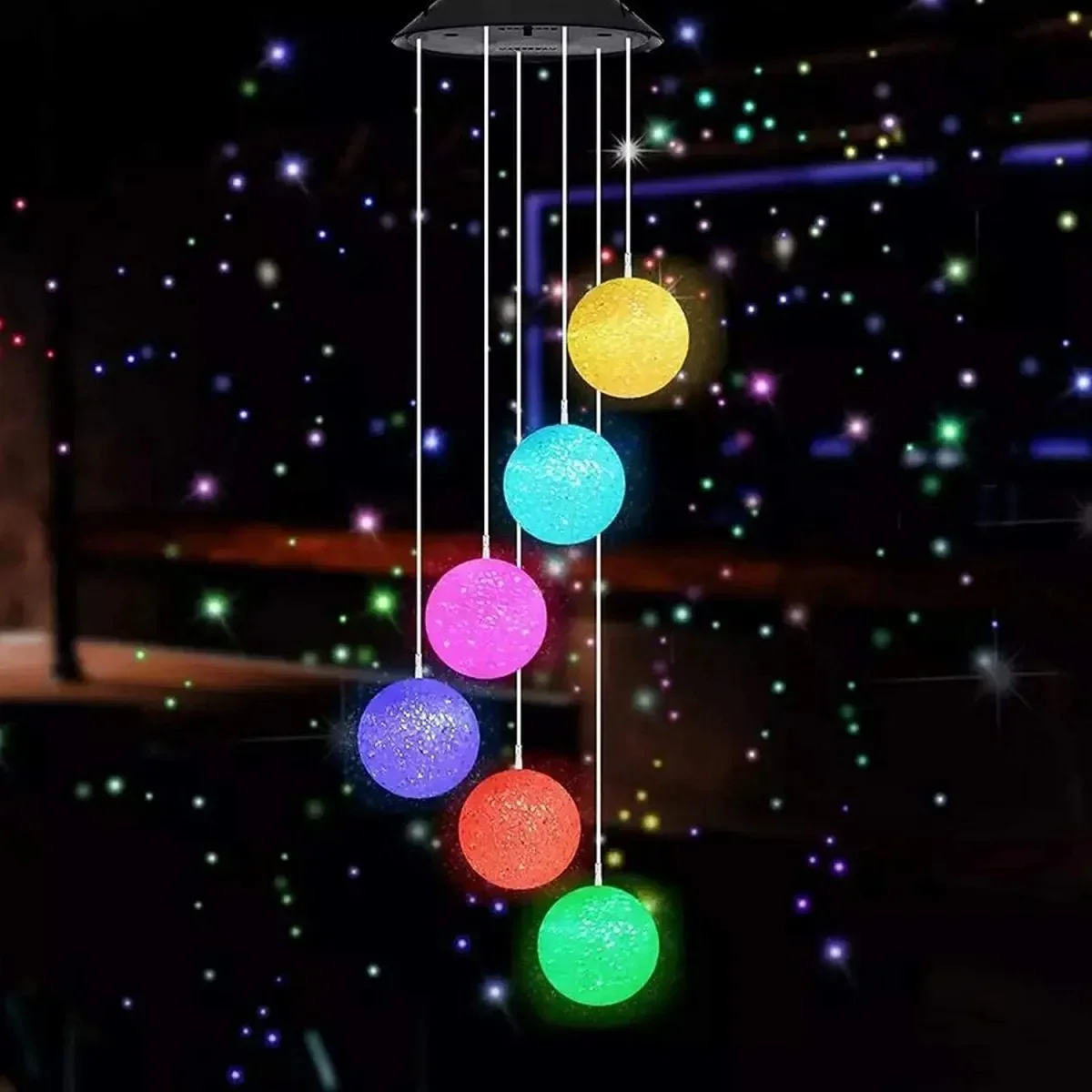 Eco-Friendly Solar Color-Changing Crystal Ball Wind Chime Lights Recyclable