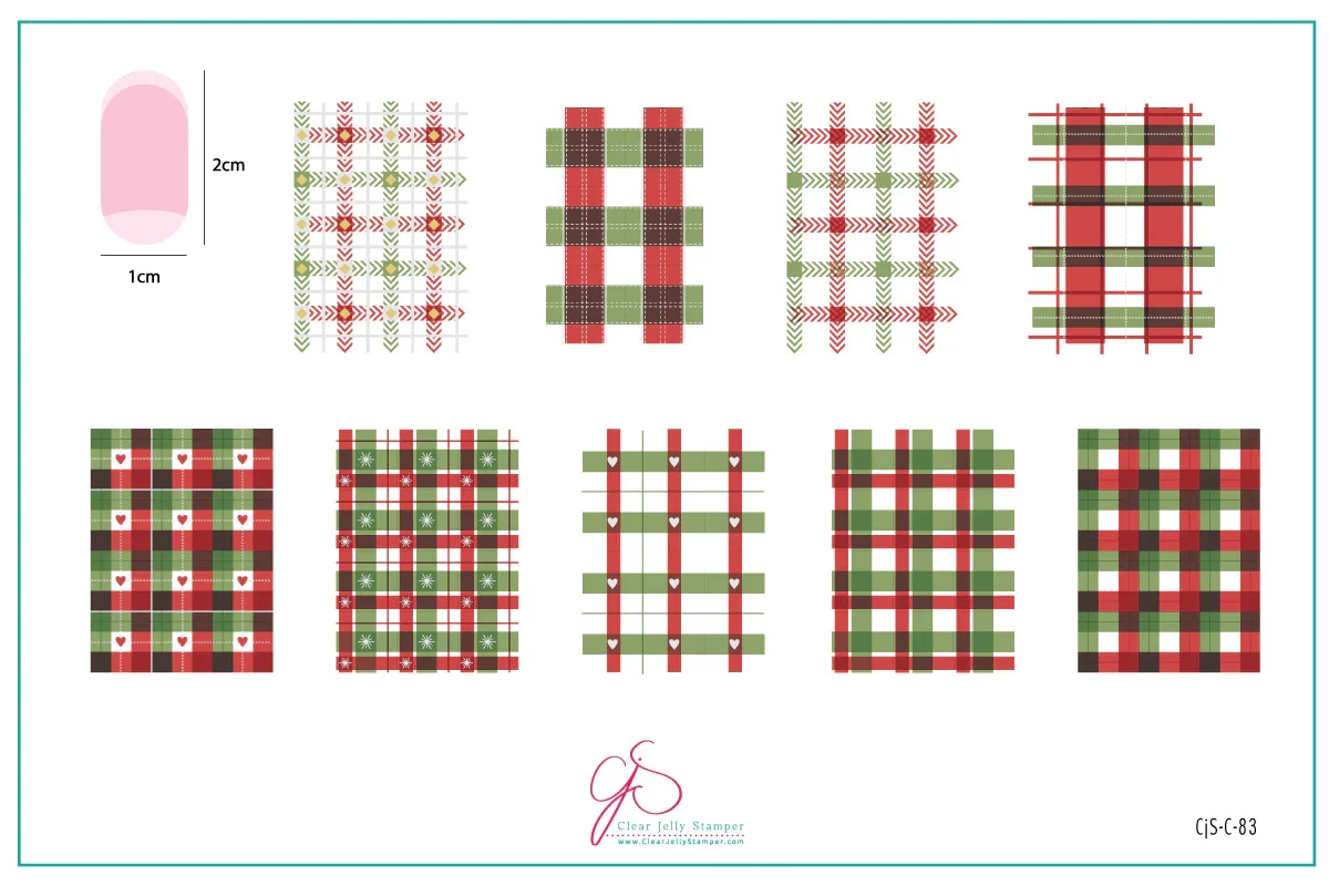 Crafted Festive Plaid - One CjSC-83 - Clear Jelly Stamping Plate Sophisticated