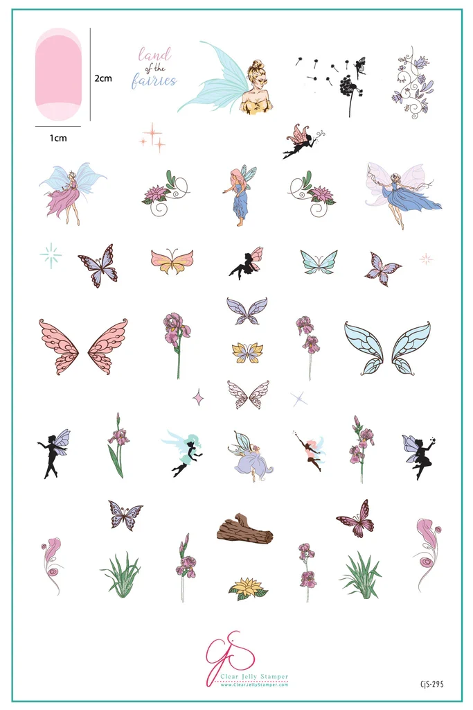 Reusable Land of the Fairies CjSH-295 Steel Nail Art Stamping Plate Environmentally Friendly