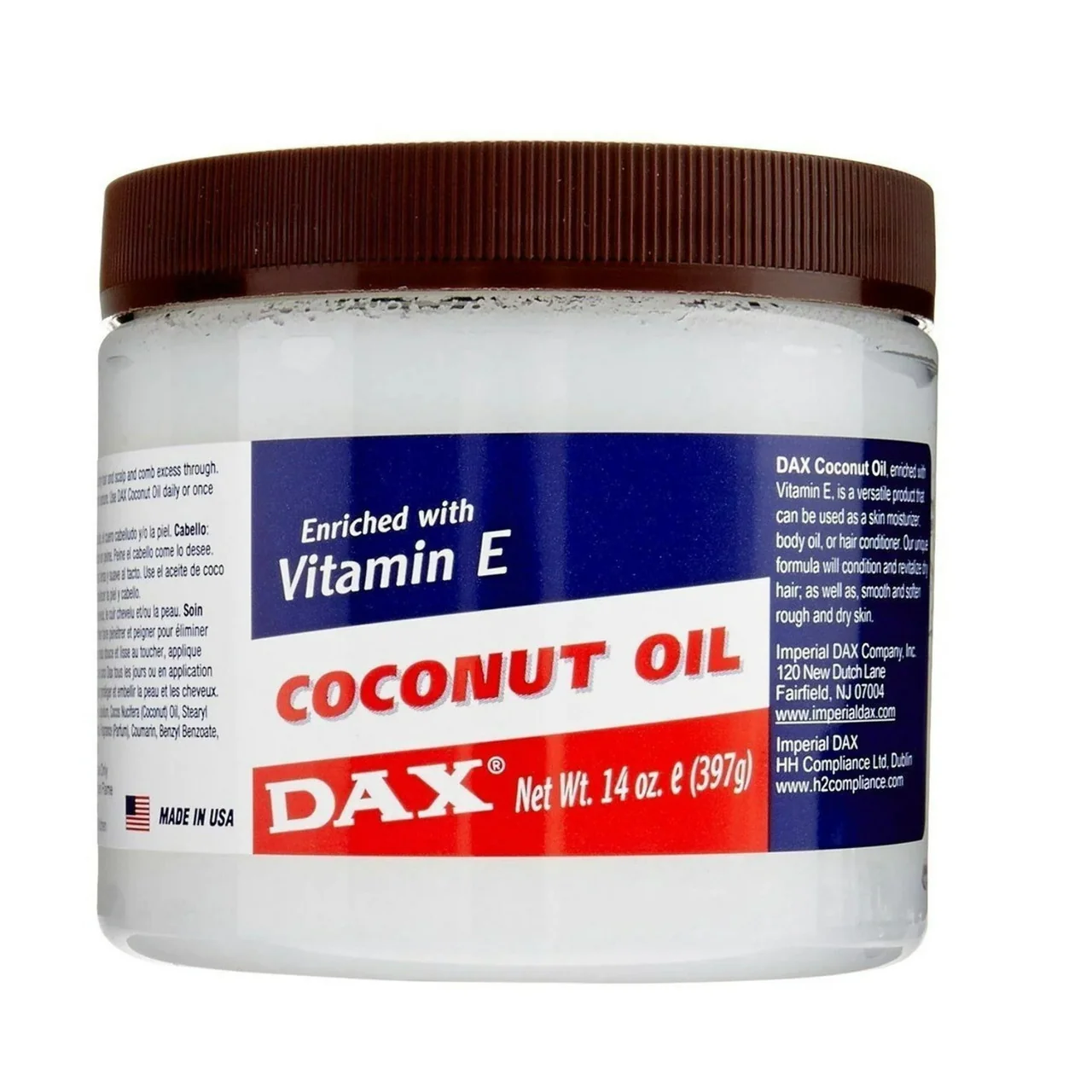 Superior Dax Coconut Oil Enriched With Vitamin E For Hair And Body 14 Oz Original