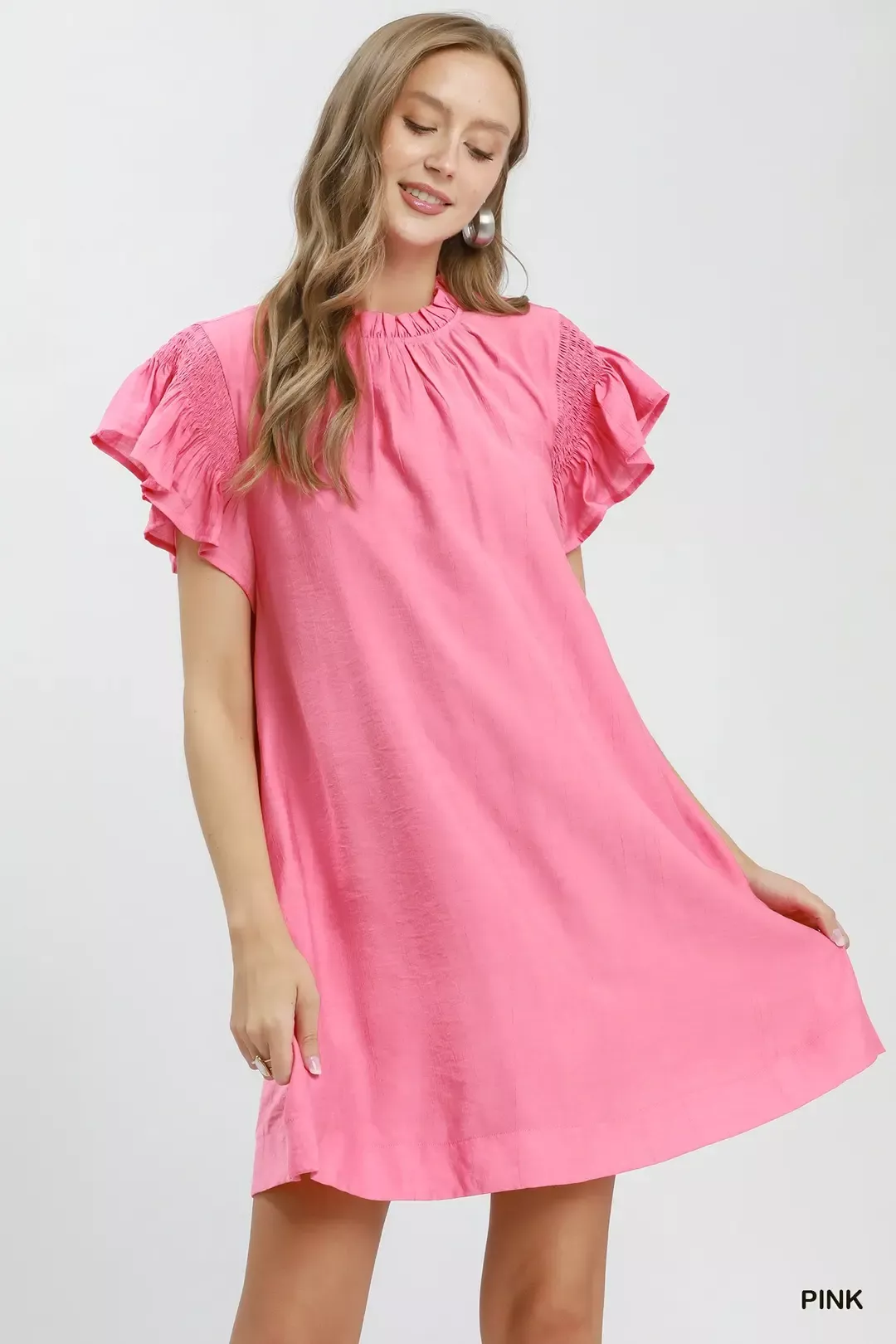 Enhanced Umgee Ruffle Flutter Sleeve Dress Authentic
