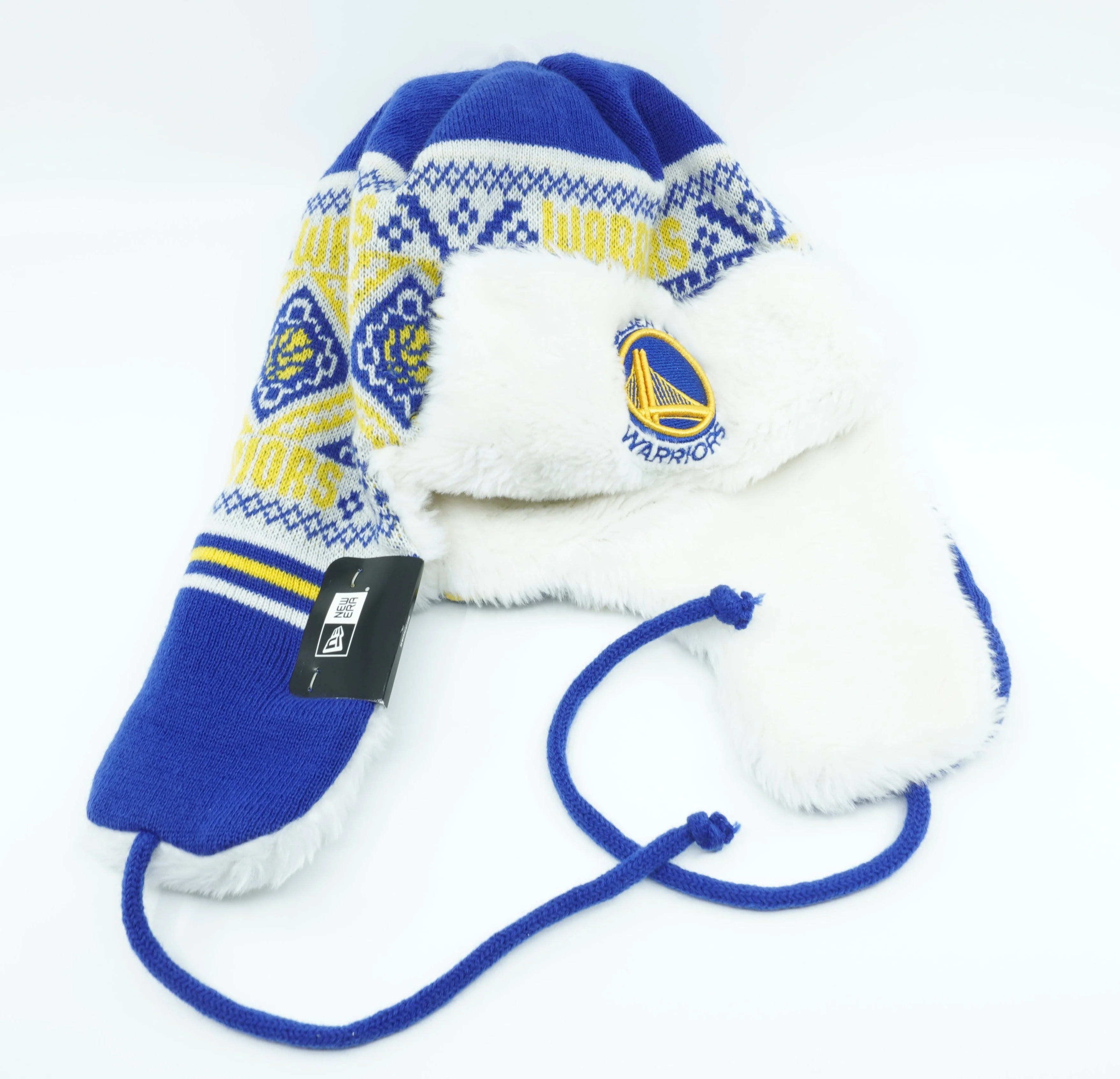 Original Design New Era Men's NBA Golden State Warriors Festive Trapper Beanie Hats Specialty