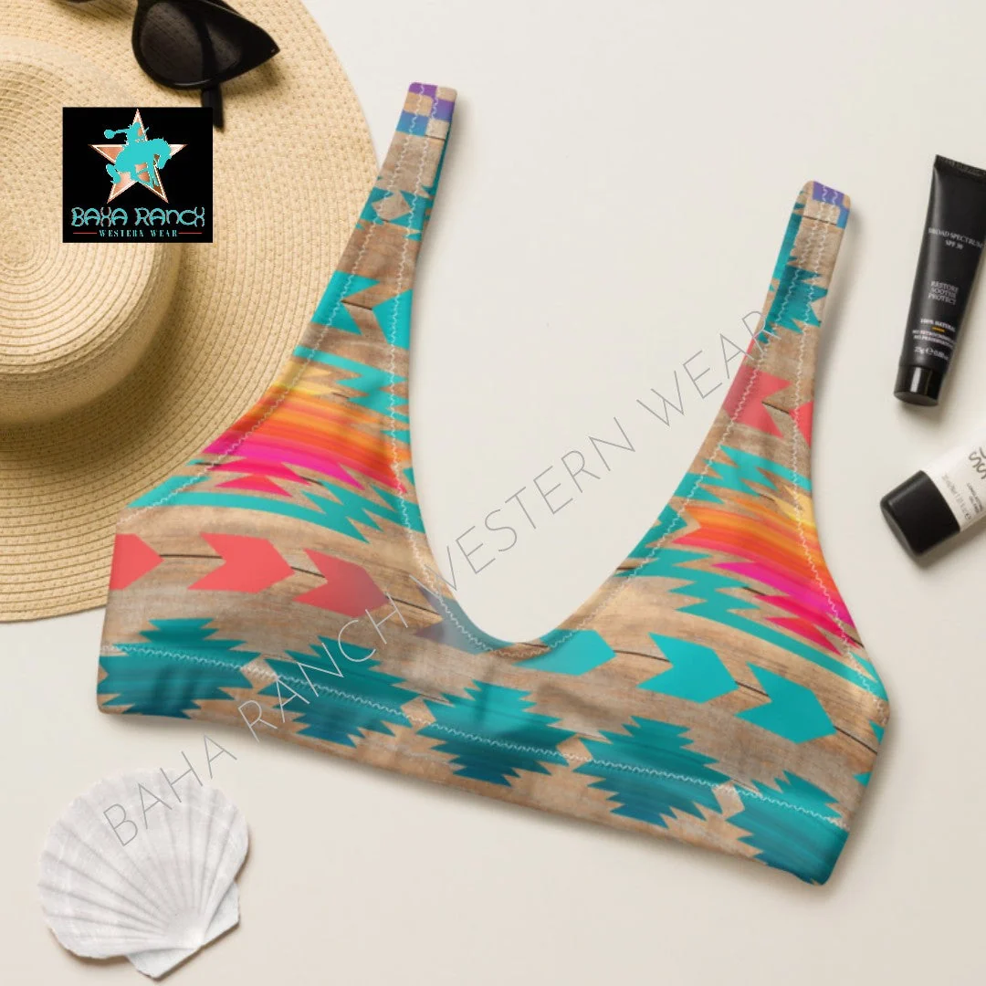 Specialty Yeehaw Southwest Aztec Bikini Top Elegant
