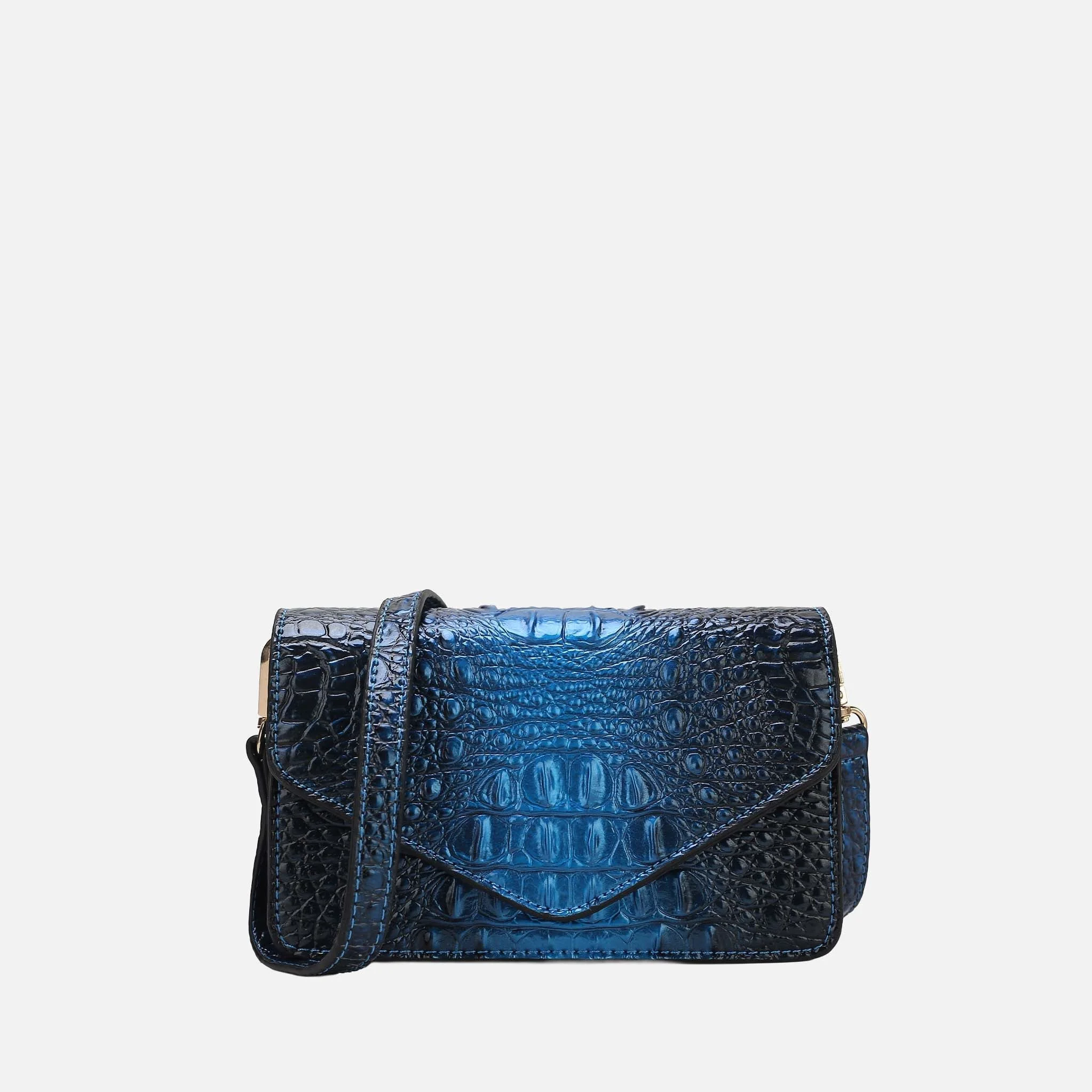 User-Friendly MKF Collection by Mia K. - Vanta Croc-Embossed Saddle Bag Traditional
