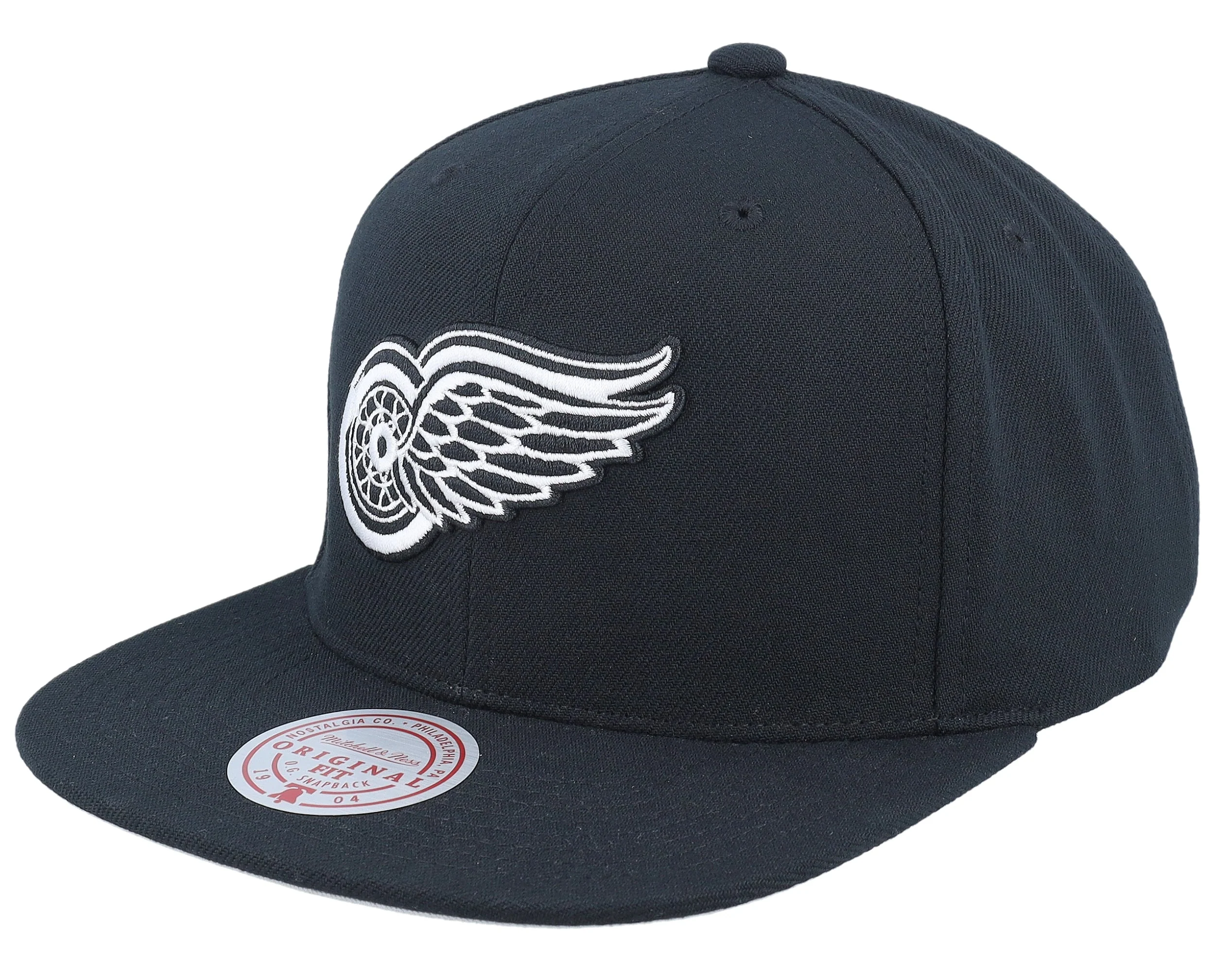Trendy Mitchell Ness Men's NHL Evergreen Black White Snapback Vntg Red Wings Specialty