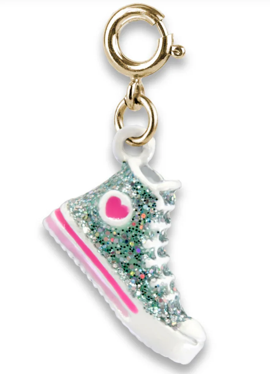 Durable Gold Glitter High Top Sneaker Charm Casual