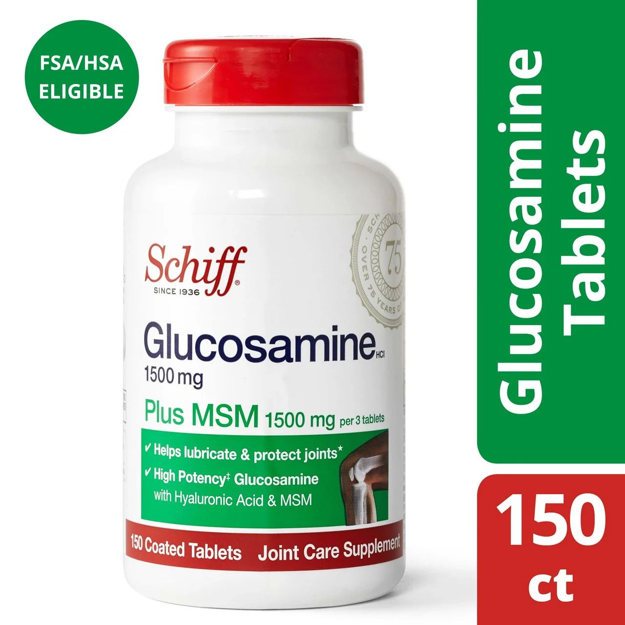 Eco-Friendly Schiff Glucosamine 1500Mg Plus Msm 1500Mg Coated Tablets 150 Ea Prestigious